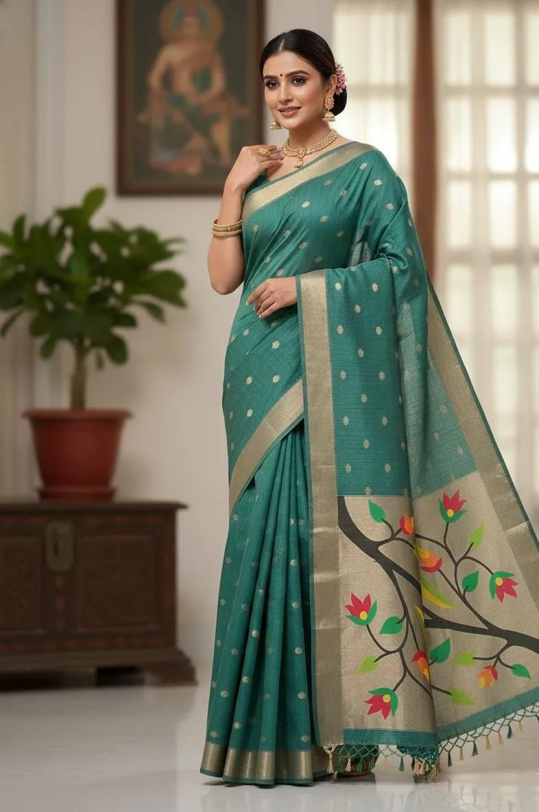 Vt 6086 T Soft Muga Cotton Paithani Saree Collection Sarees