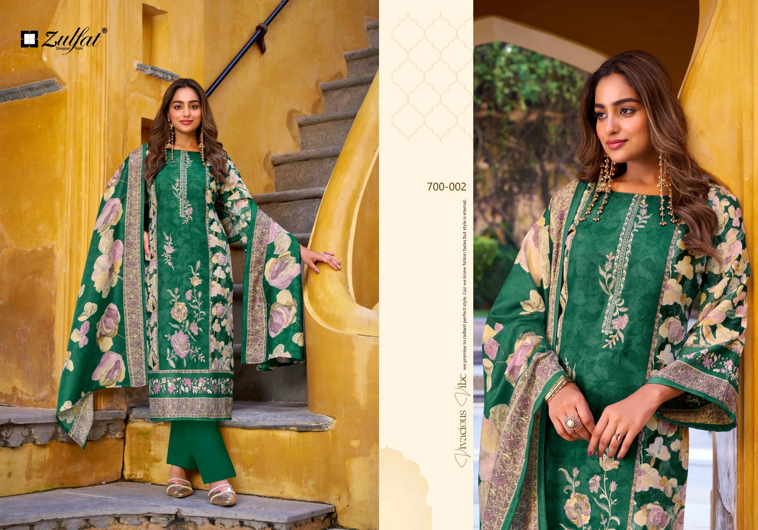 Zulfat Designer Studio Meenakaari Unstitched Suits