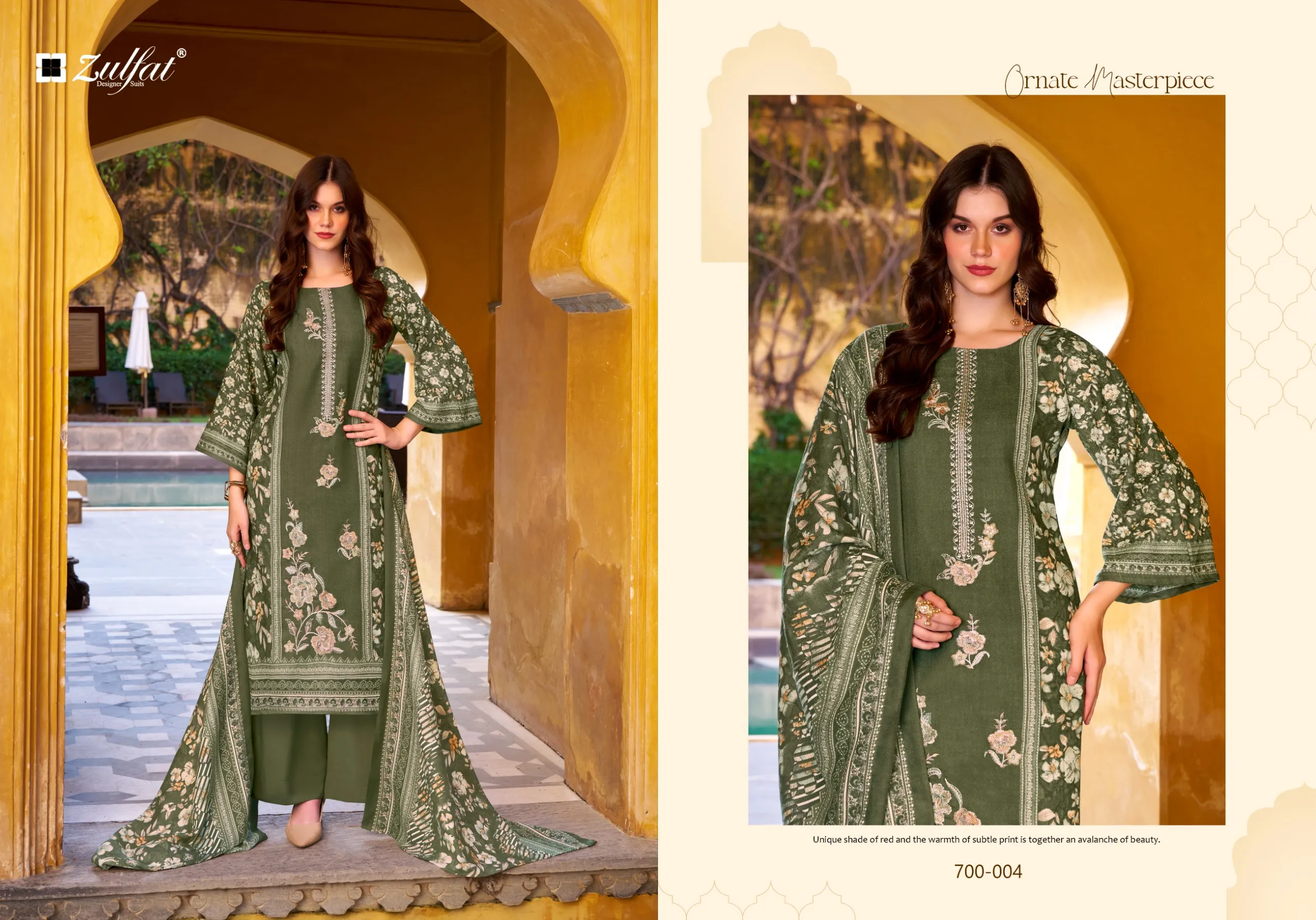 Zulfat Designer Studio Meenakaari Unstitched Suits