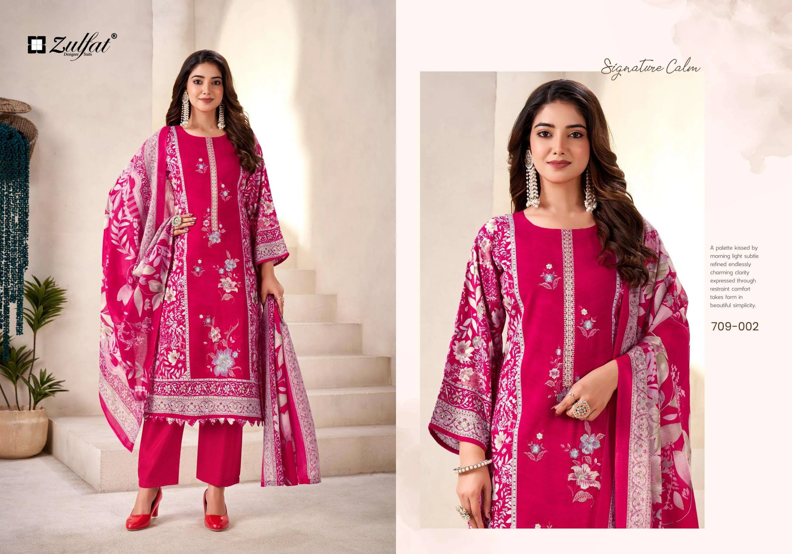 Zulfat Designer Suits Amina Semi Stitched Suits - Image 4