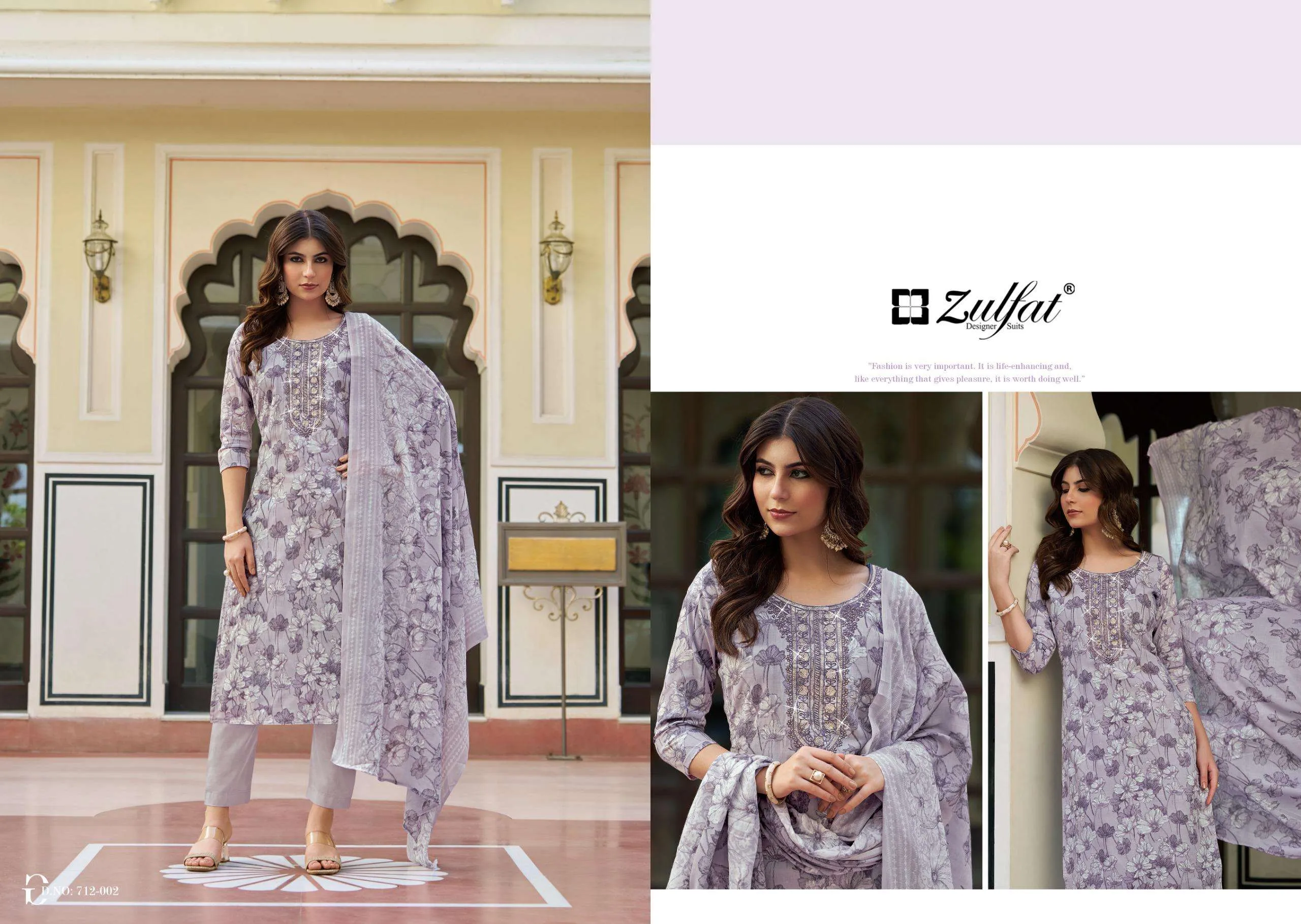 Zulfat Designer Suits Husna Unstitched Suits