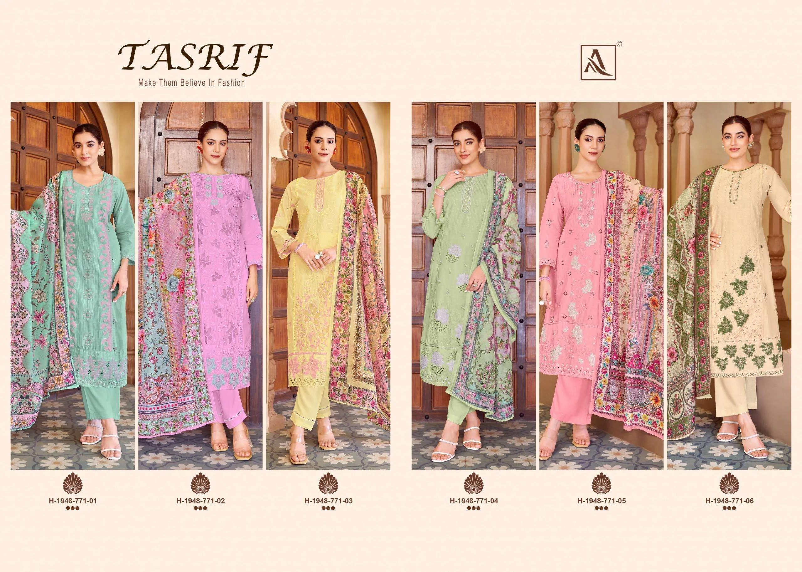 Alok Suits Tasrif Semi Stitched Suits