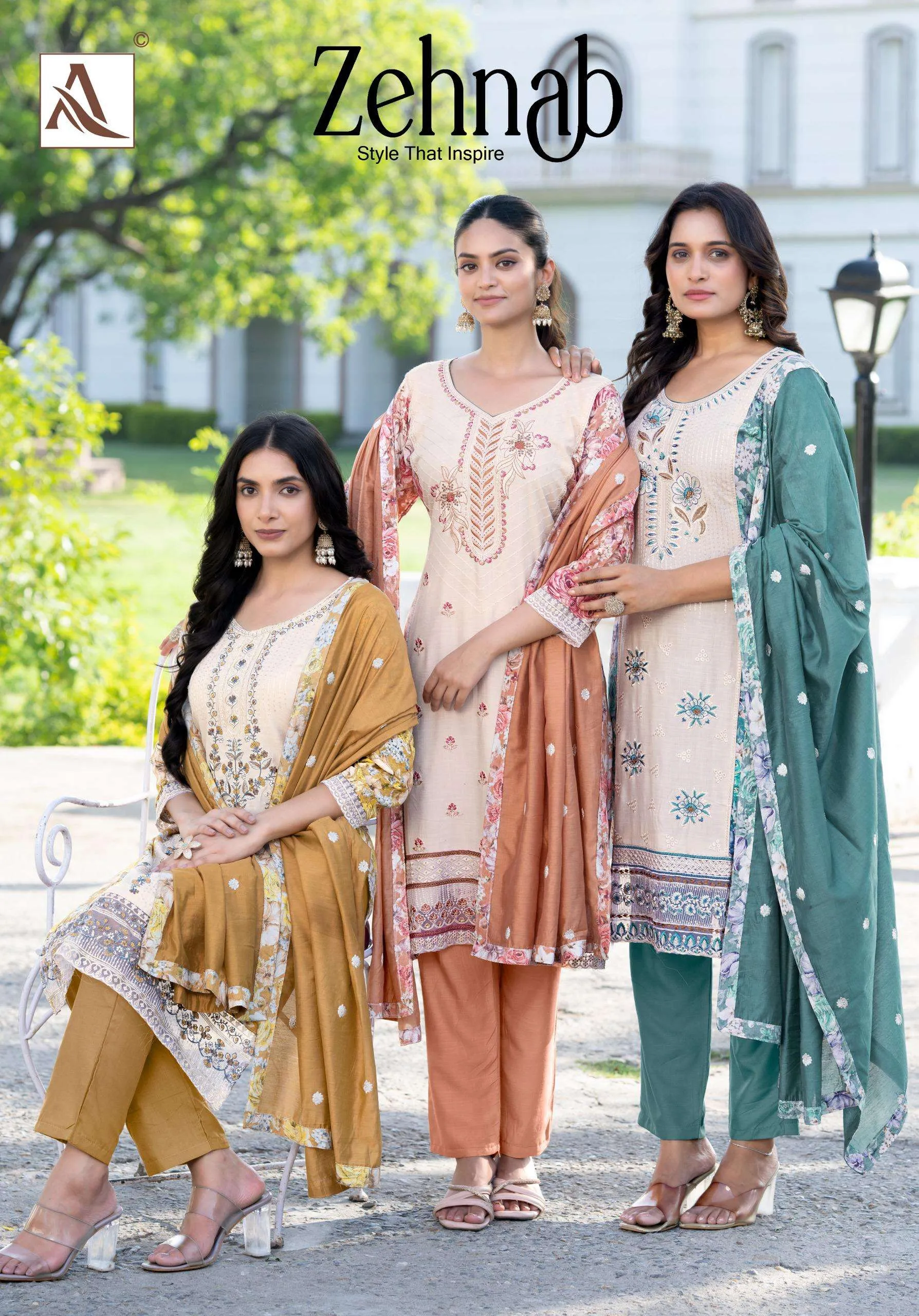 Alok Suits Zehnab Semi Stitched Suits