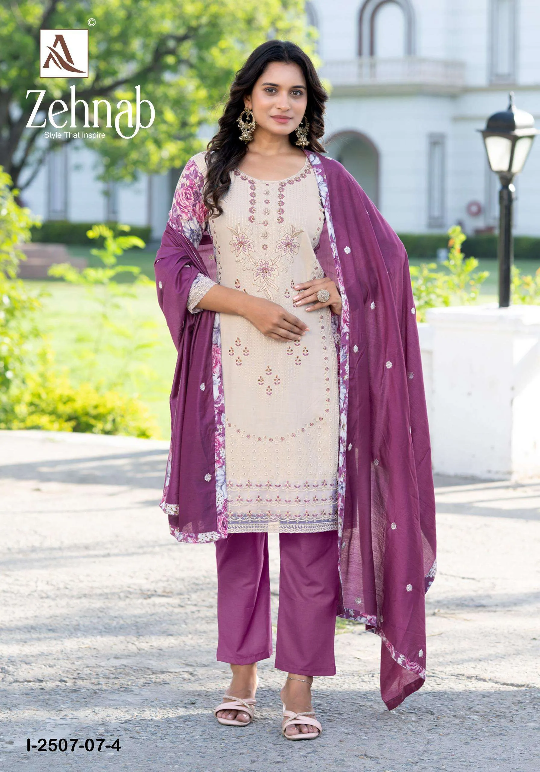 Alok Suits Zehnab Semi Stitched Suits