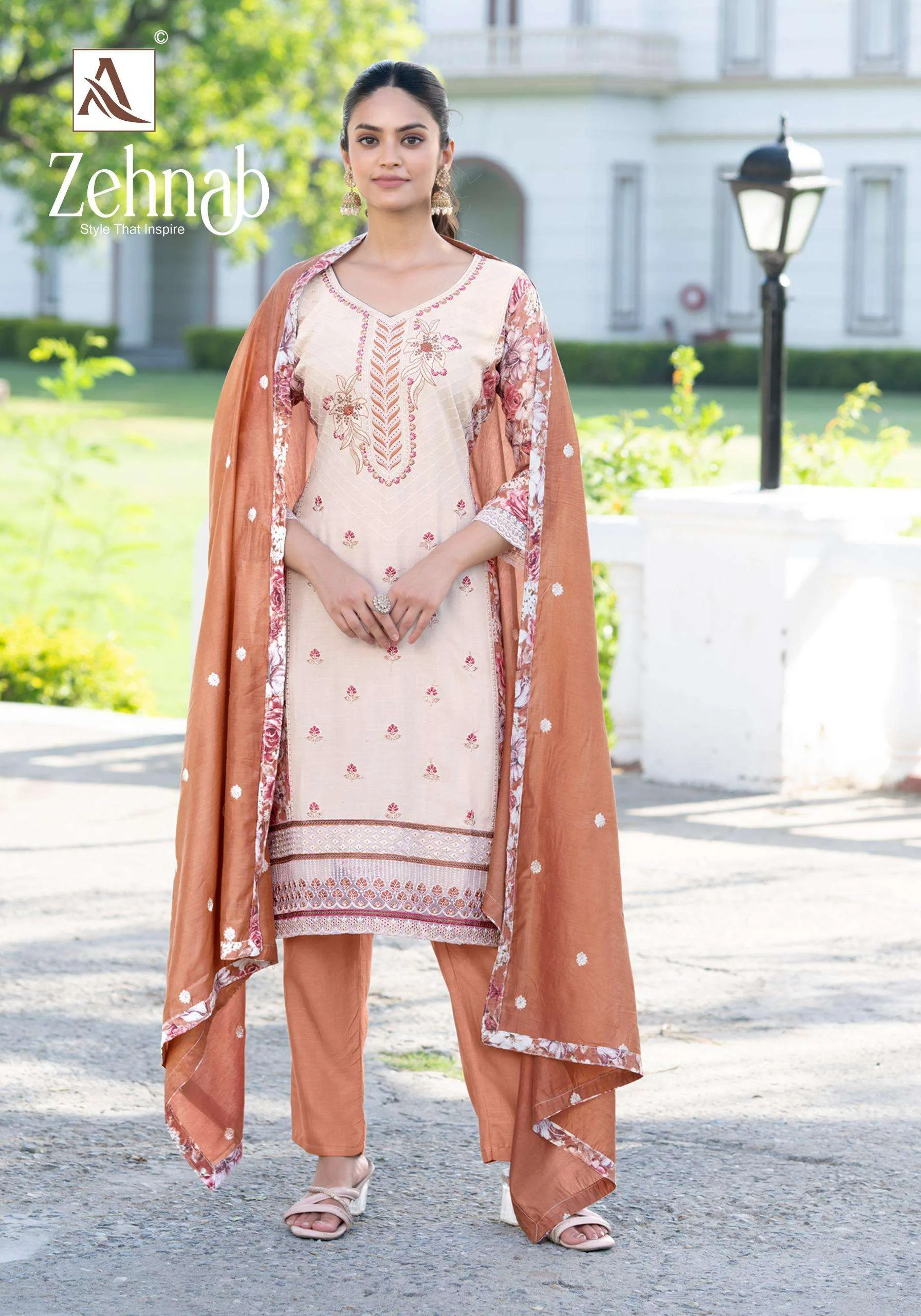 Alok Suits Zehnab Semi Stitched Suits