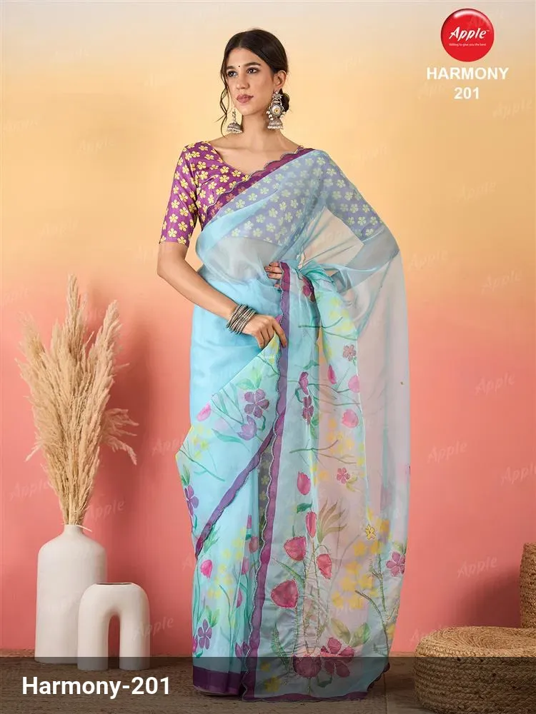 Apple Harmony Vol 2 Organza Printed Designer Saree Sarees