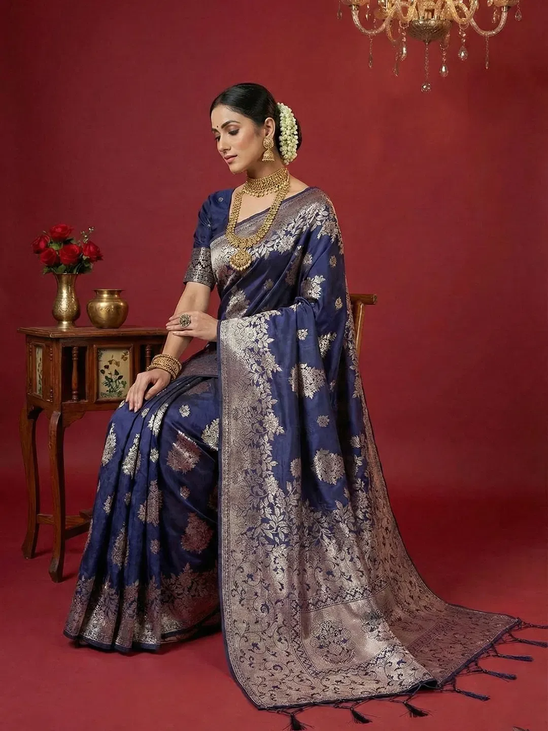 Ast Aadya Silk Vol 1 Silk Blend with Tassels Work Festive Wear Saree Collection Sarees