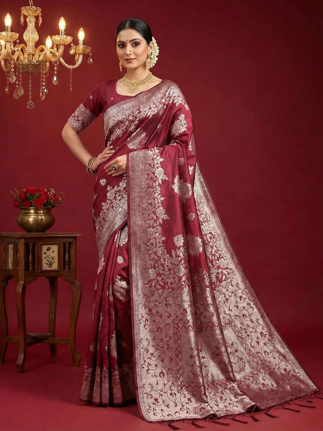 Ast Aadya Silk Vol 1 Silk Blend with Tassels Work Festive Wear Saree Collection Sarees