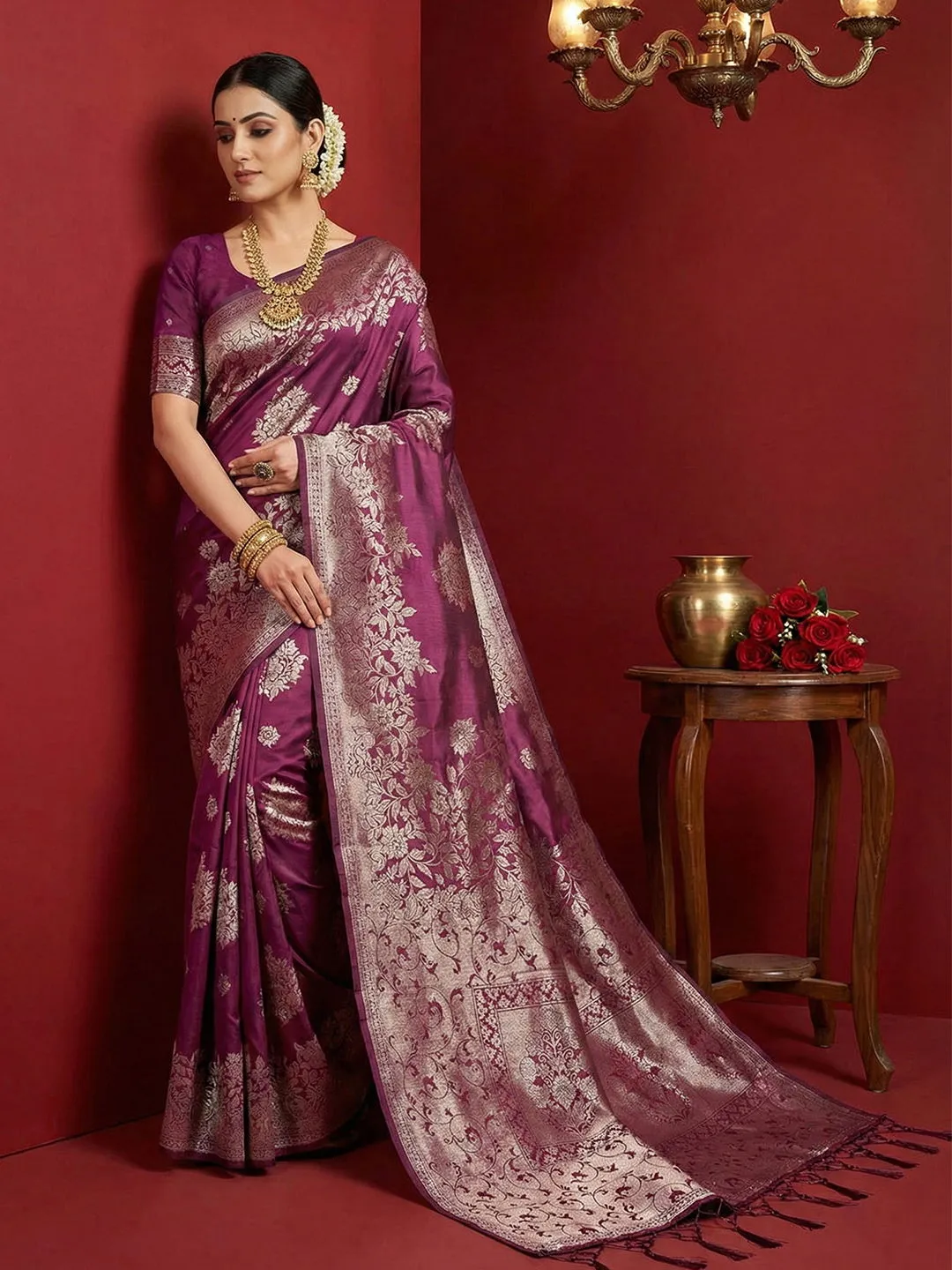 Ast Aadya Silk Vol 1 Silk Blend with Tassels Work Festive Wear Saree Collection Sarees