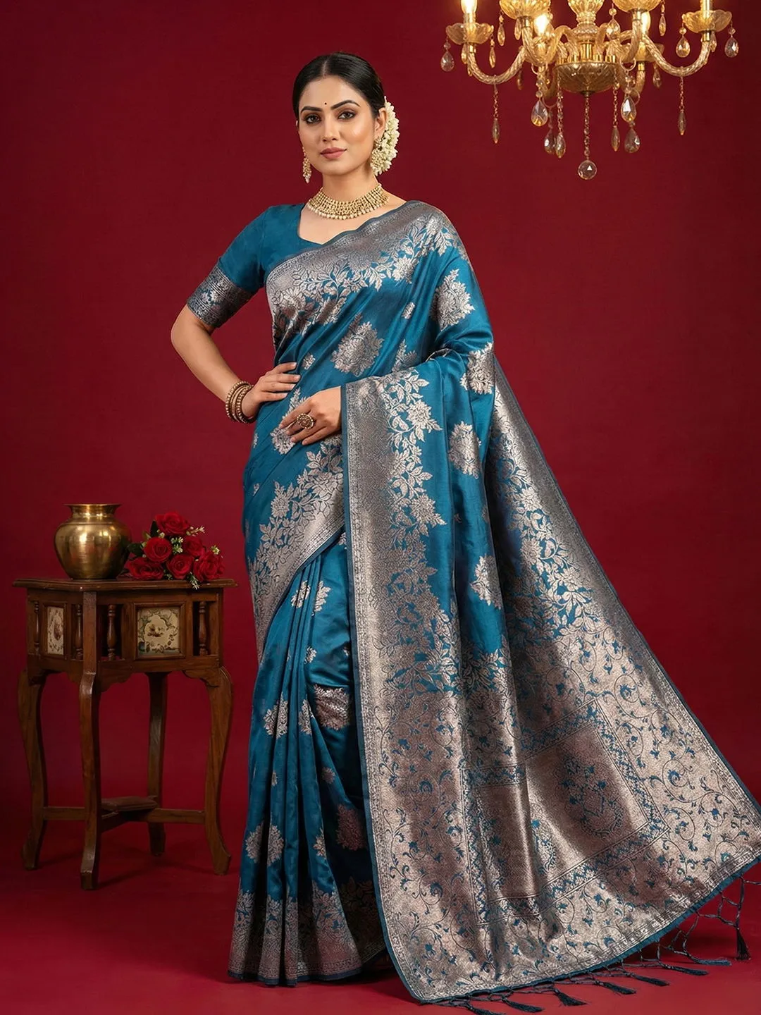 Ast Aadya Silk Vol 1 Silk Blend with Tassels Work Festive Wear Saree Collection Sarees