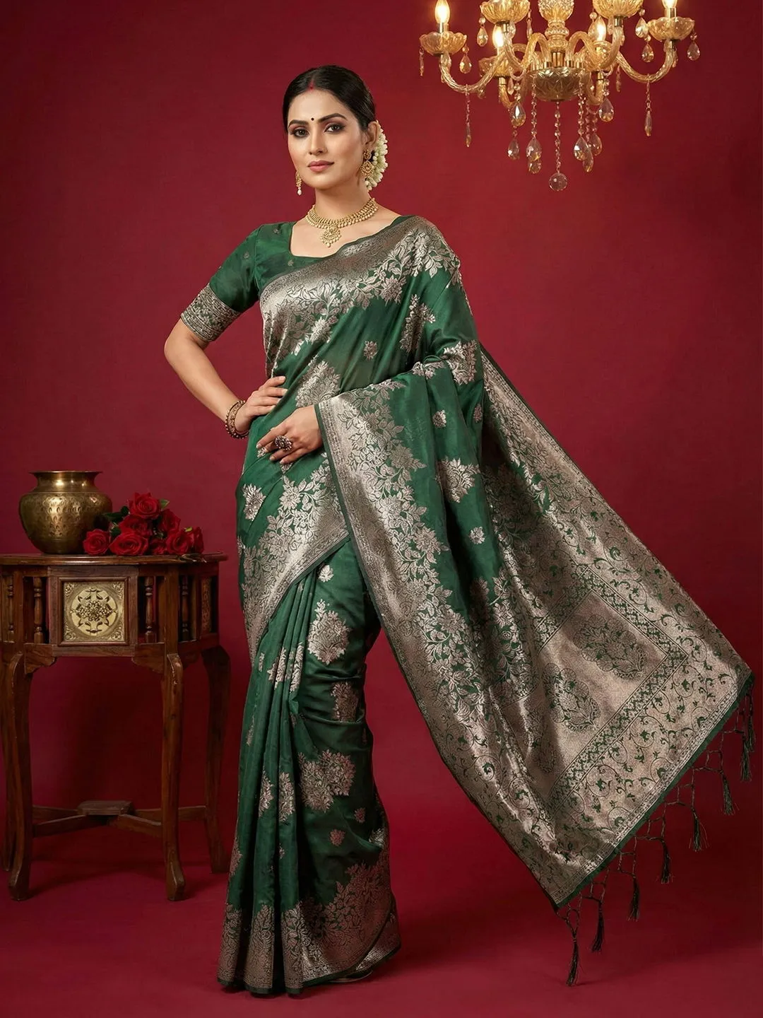 Ast Aadya Silk Vol 1 Silk Blend with Tassels Work Festive Wear Saree Collection Sarees