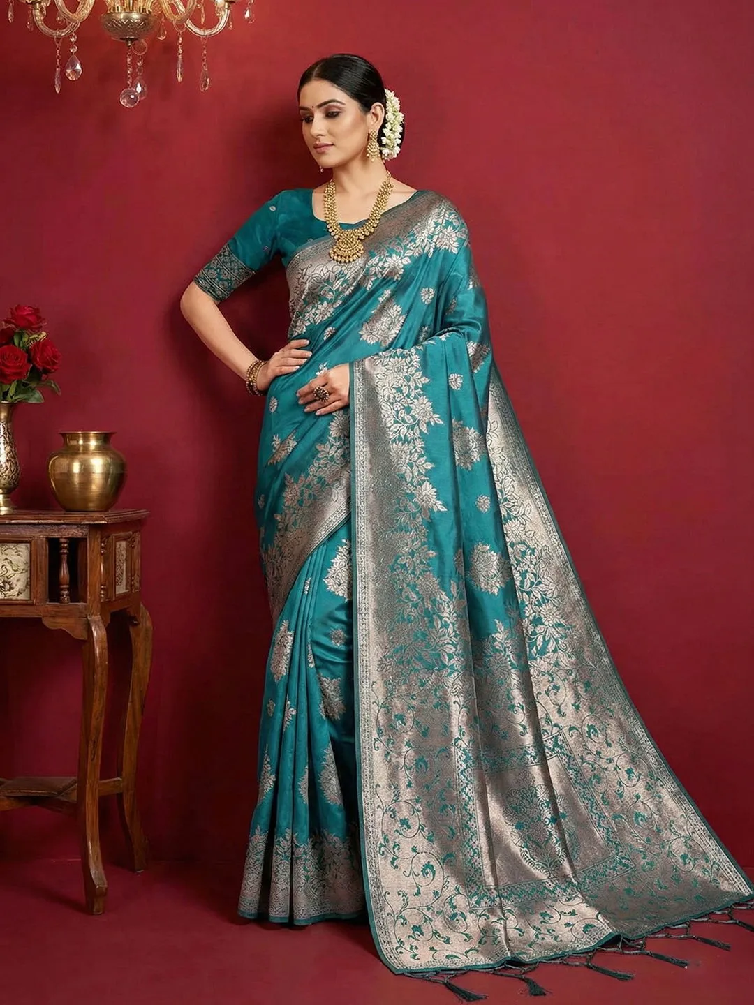 Ast Aadya Silk Vol 1 Silk Blend with Tassels Work Festive Wear Saree Collection Sarees