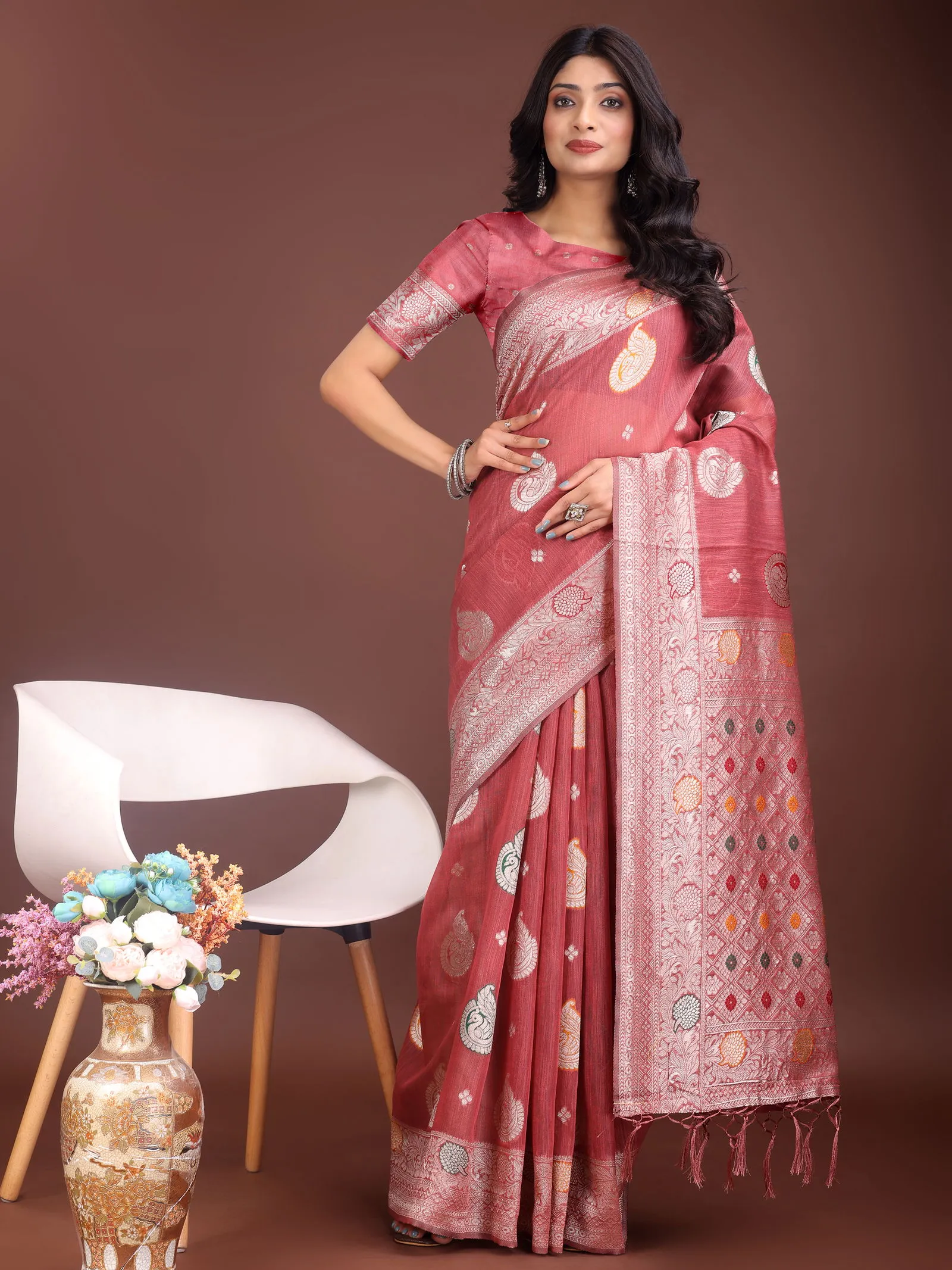 Ast Bulbul Cotton Silk with Tassels Work Saree Collection Sarees