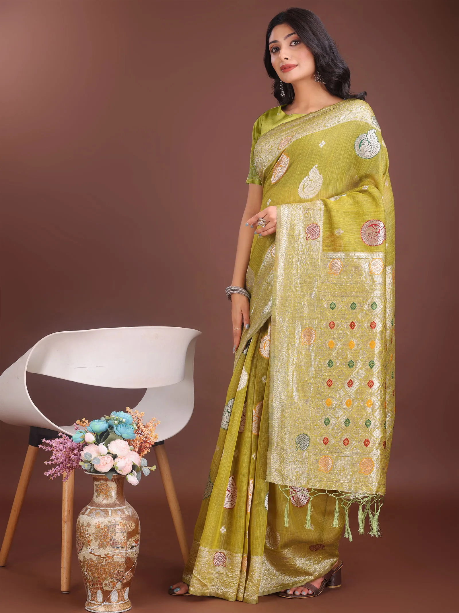 Ast Bulbul Cotton Silk with Tassels Work Saree Collection Sarees