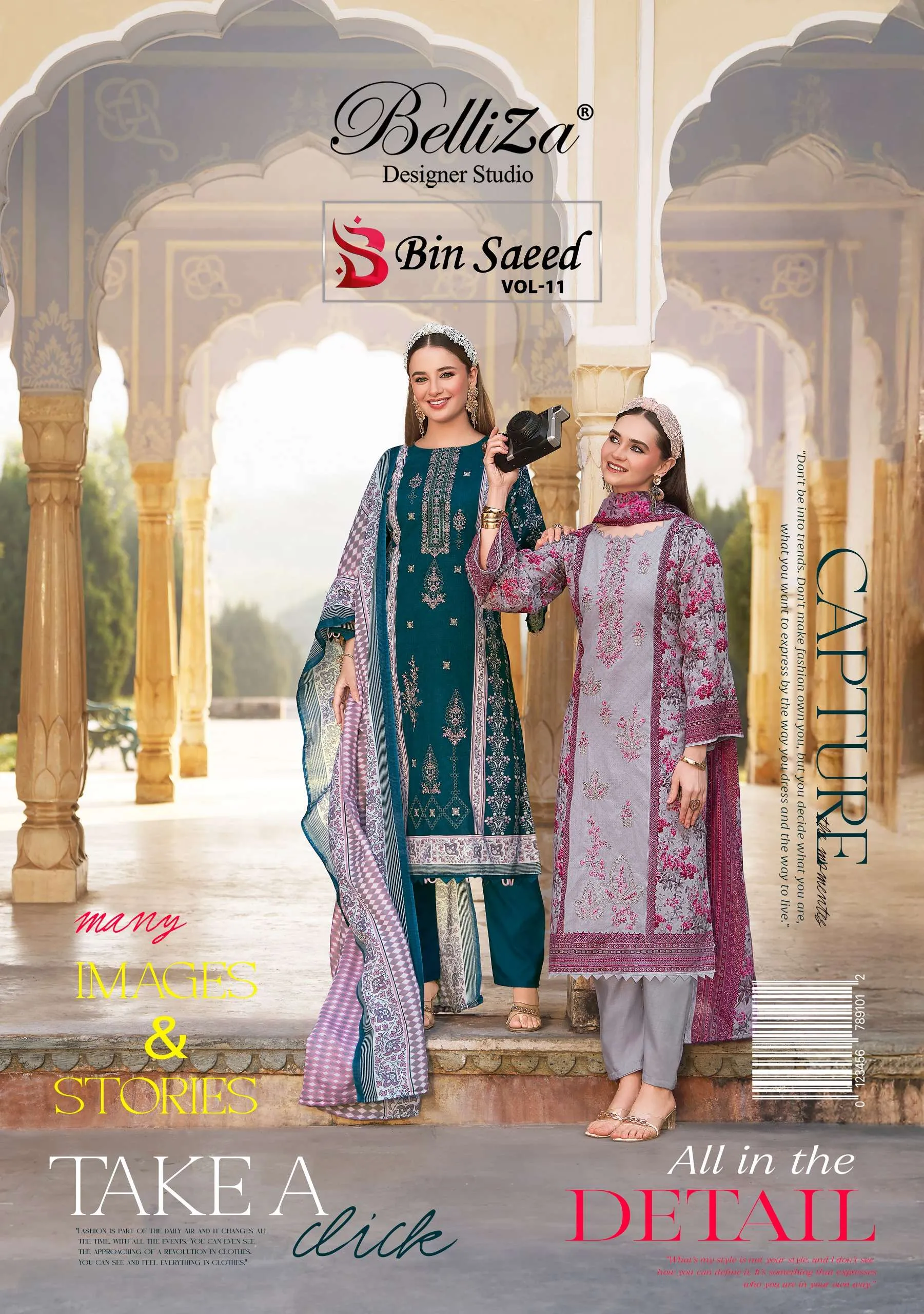 Belliza Designer Studio Bin Saeed Vol 11 Semi Stitched Suits