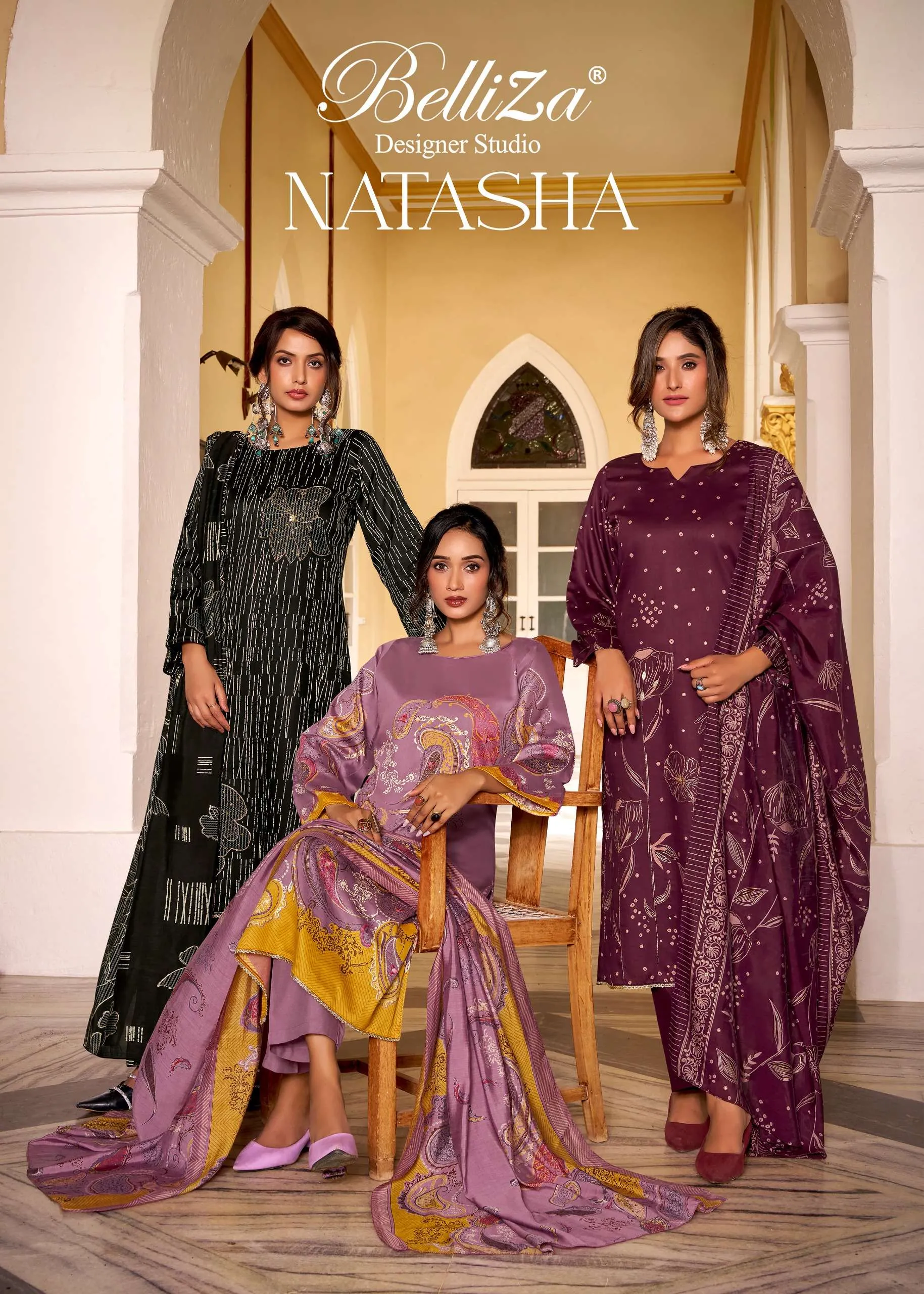 Belliza Designer Studio Natasha Semi Stitched Suits