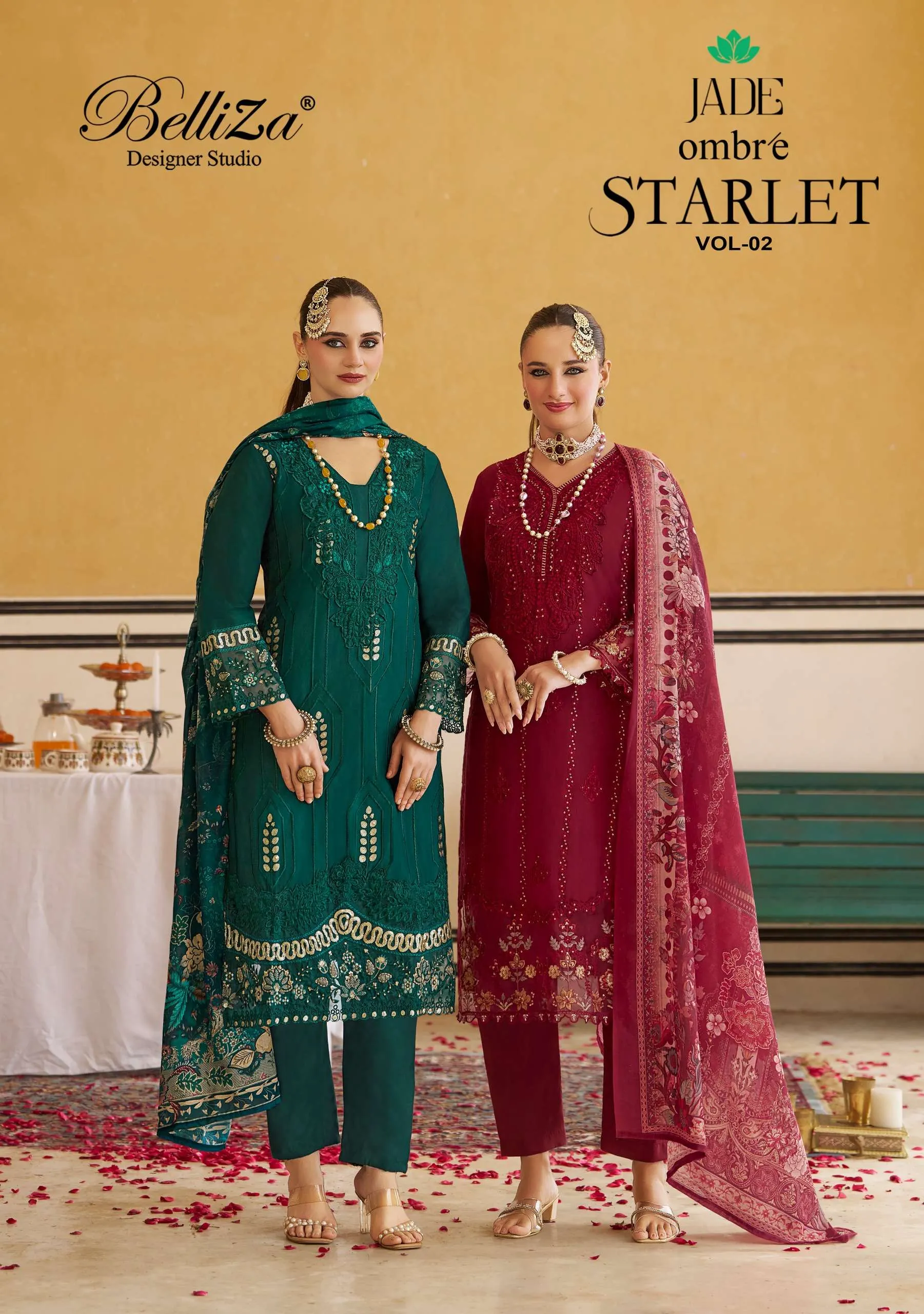 Belliza Designer Studio Ombre Starlet Vol 2 Semi Stitched Suits