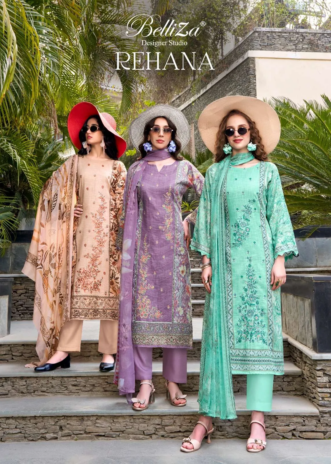 Belliza Designer Studio Rehana Semi Stitched Suits