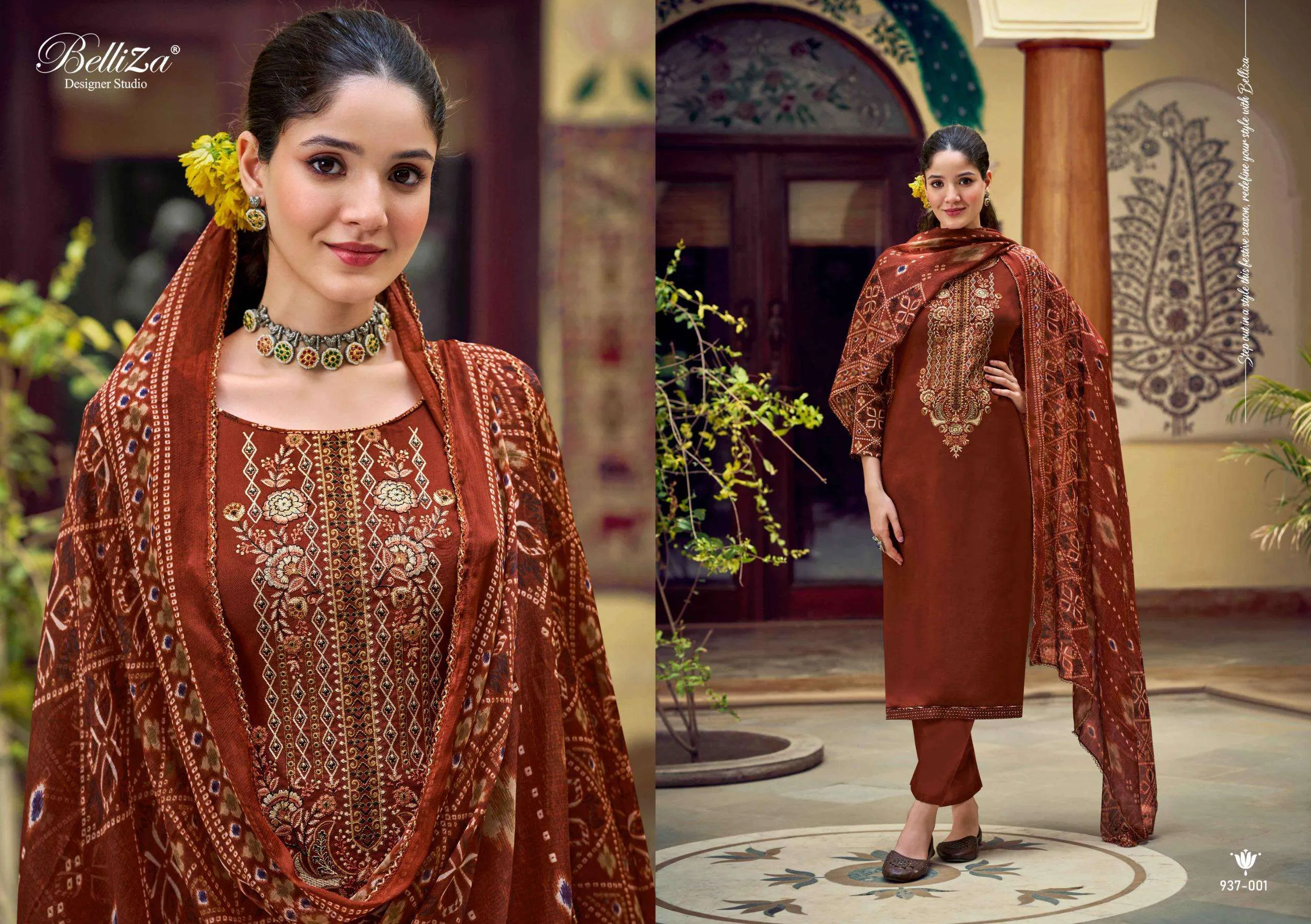 Belliza Designer Studio Zaisha Semi Stitched Suits