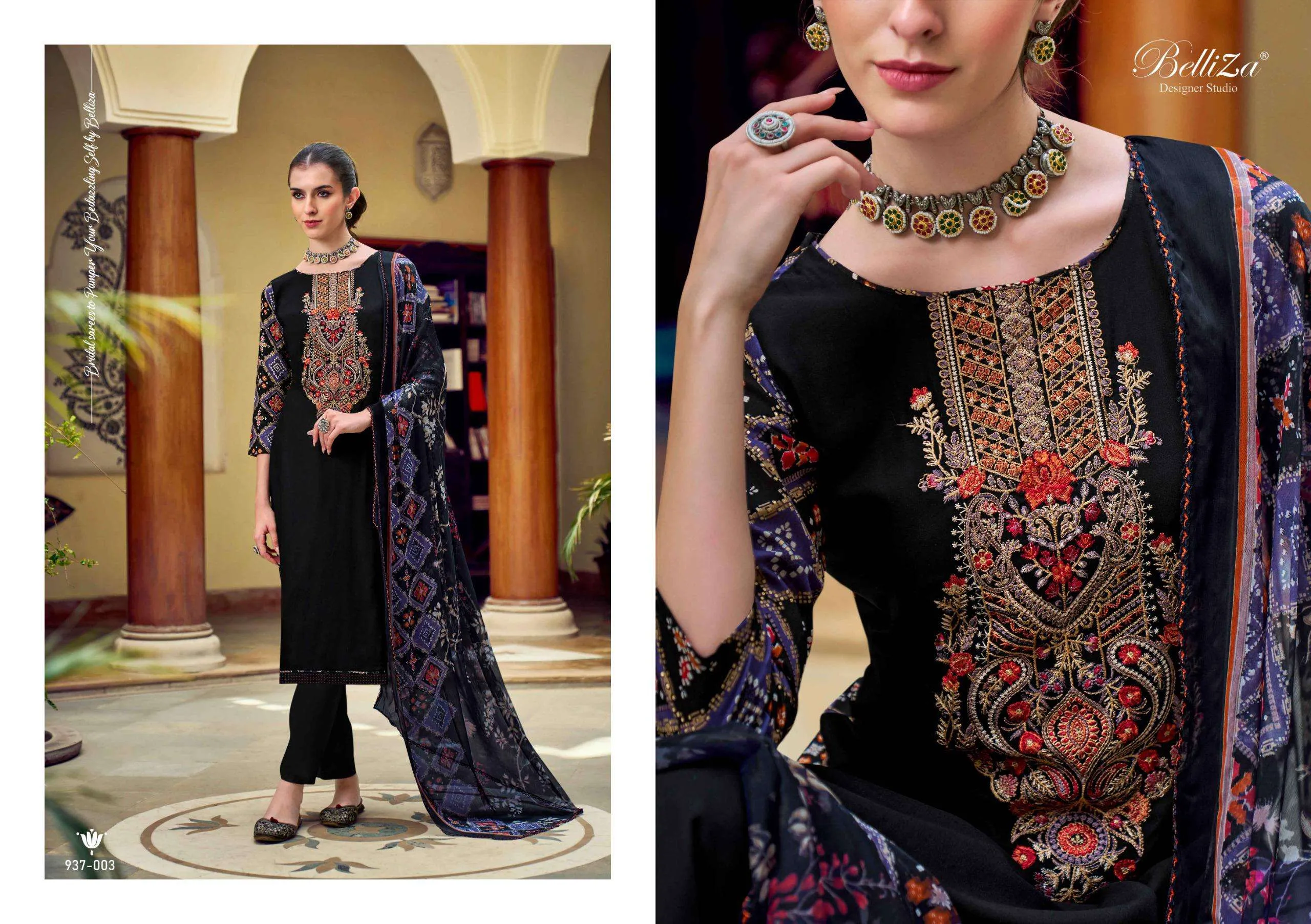 Belliza Designer Studio Zaisha Semi Stitched Suits