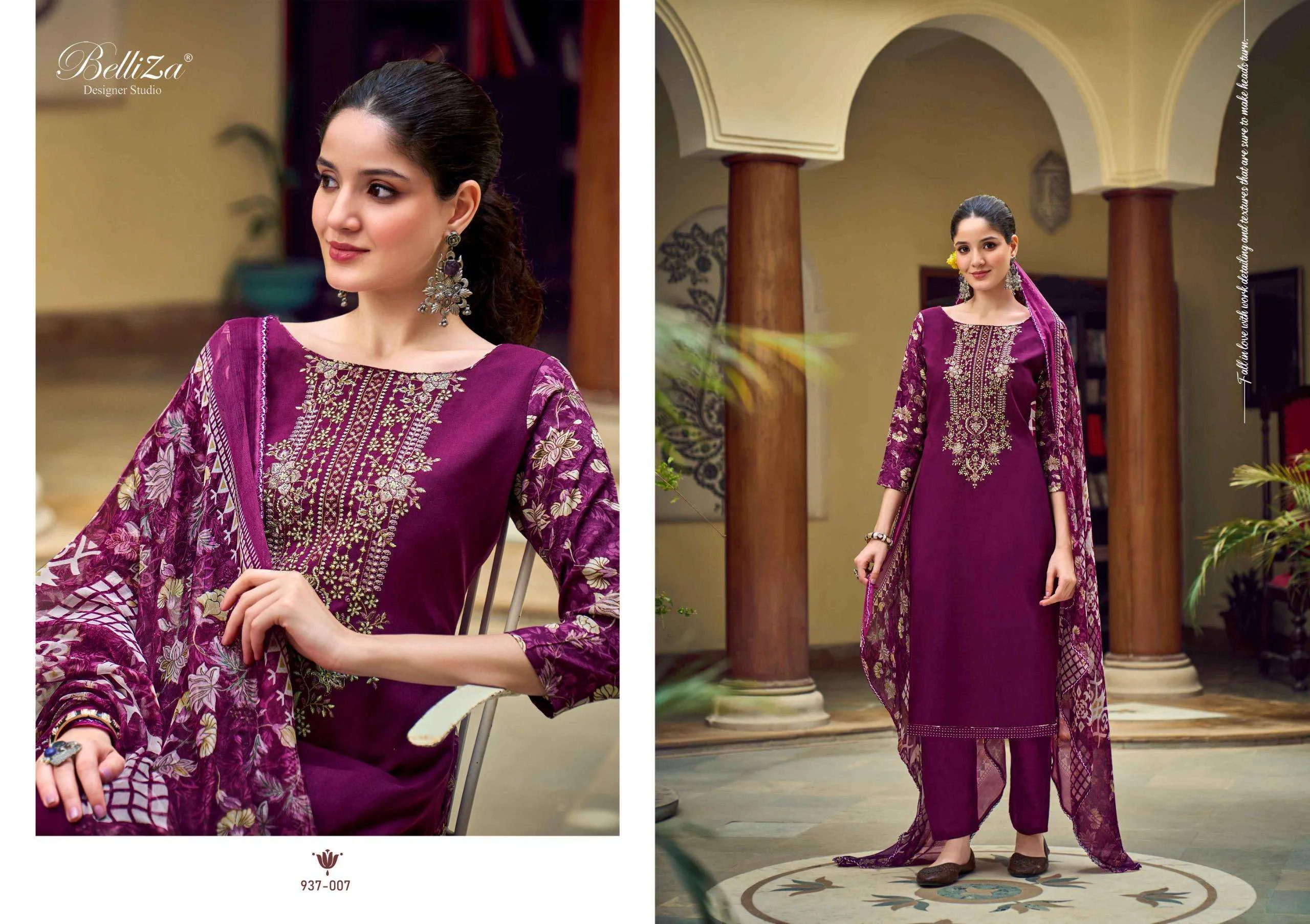 Belliza Designer Studio Zaisha Semi Stitched Suits