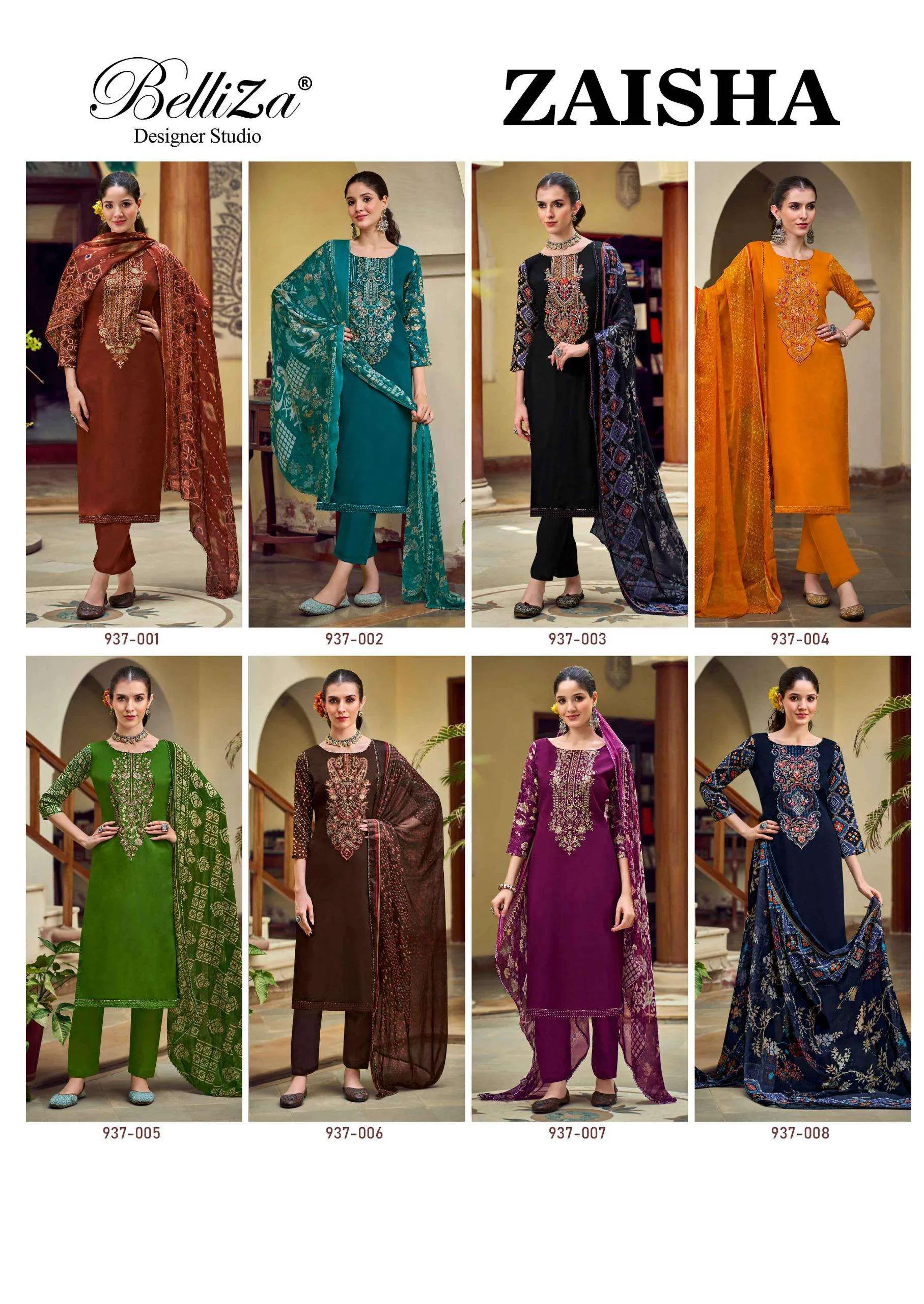 Belliza Designer Studio Zaisha Semi Stitched Suits