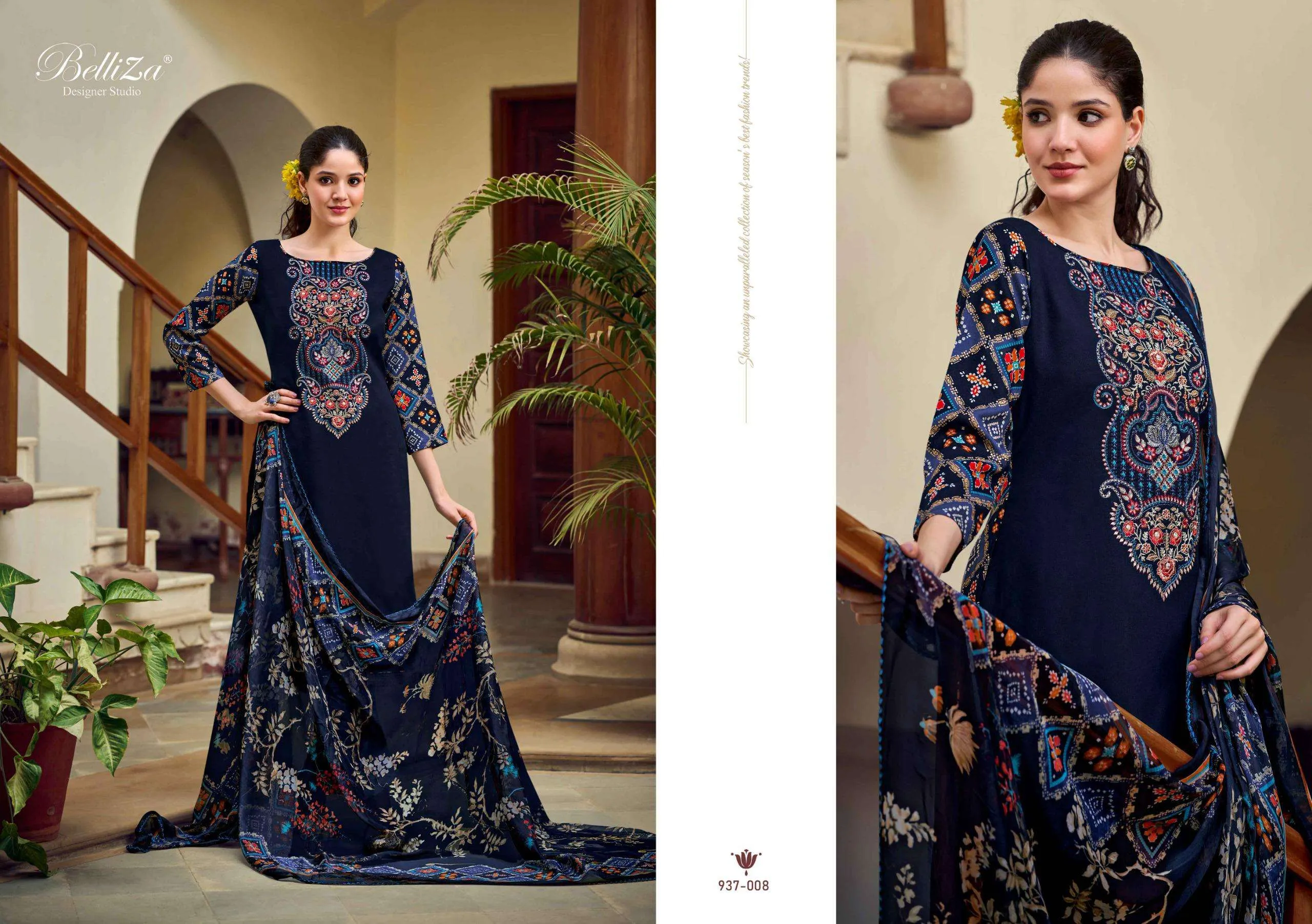 Belliza Designer Studio Zaisha Semi Stitched Suits