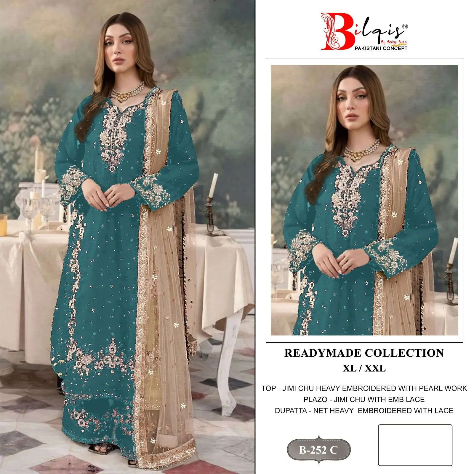 Bilqistm B 252 E to H Pakistani Readymade Suits