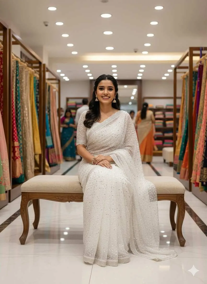 Ds 745 Soft Net with Sequence and Beads Work Embroidered Designer Saree Collection Sarees