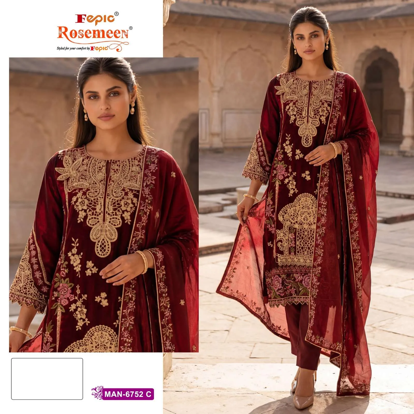 Fepic Rosemeen Man 6752 Pakistani Suits