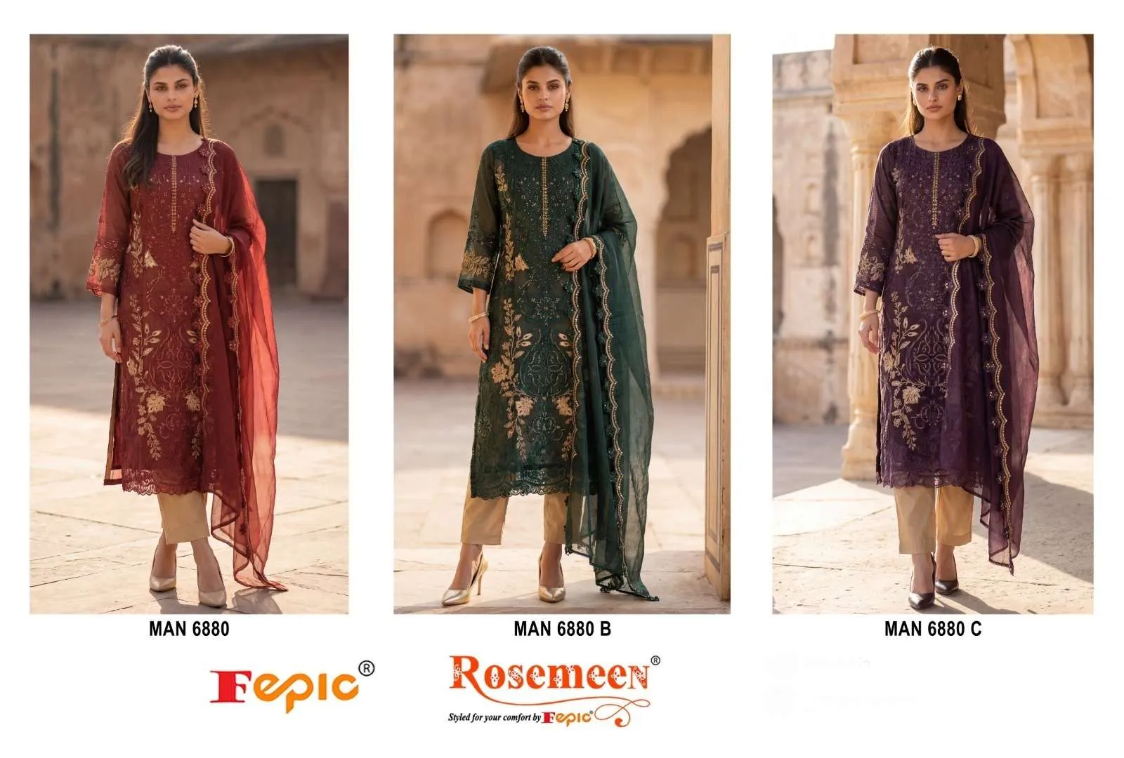 Fepic Rosemeen Man6880 Pakistani Suits