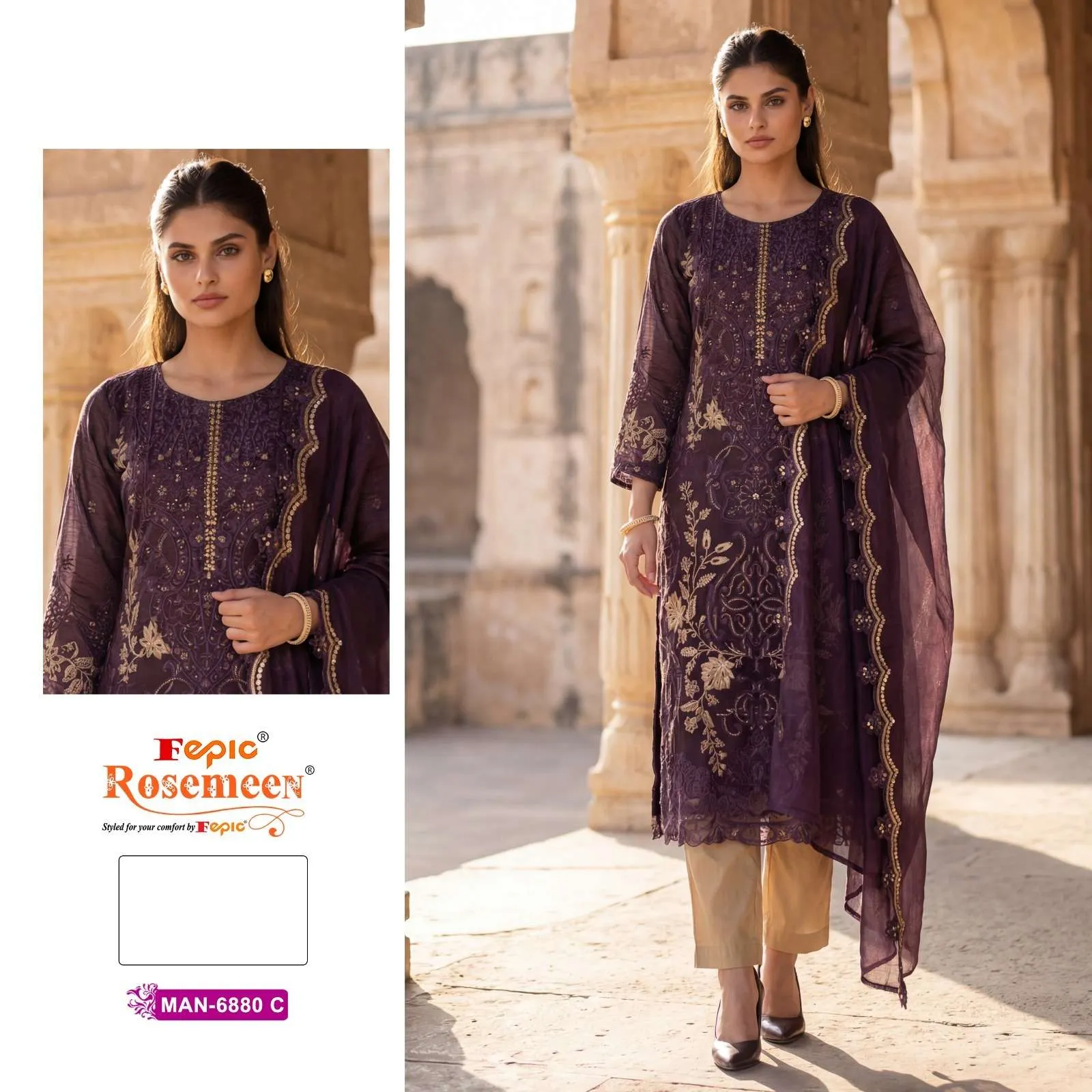 Fepic Rosemeen Man6880 Pakistani Suits