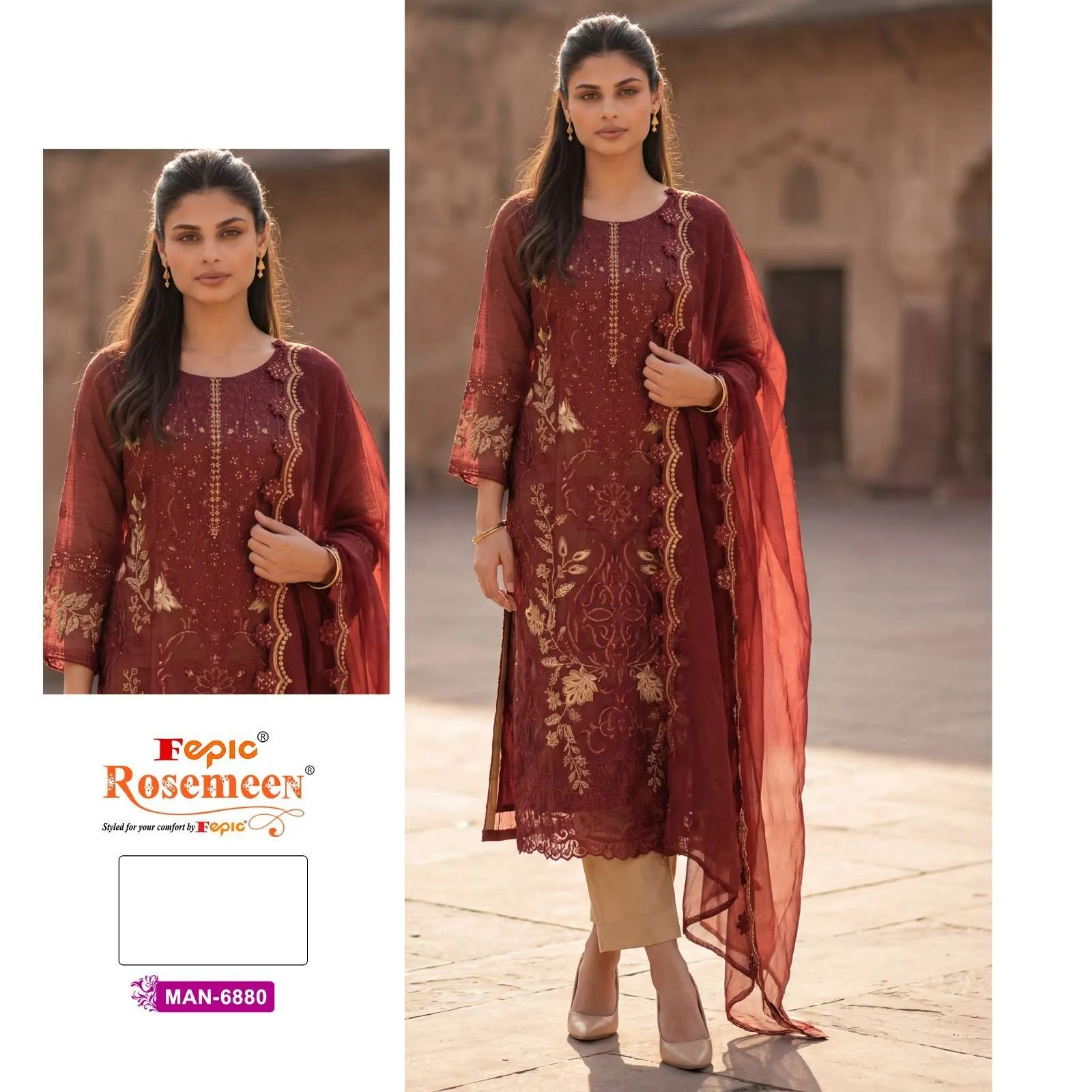 Fepic Rosemeen Man6880 Pakistani Suits