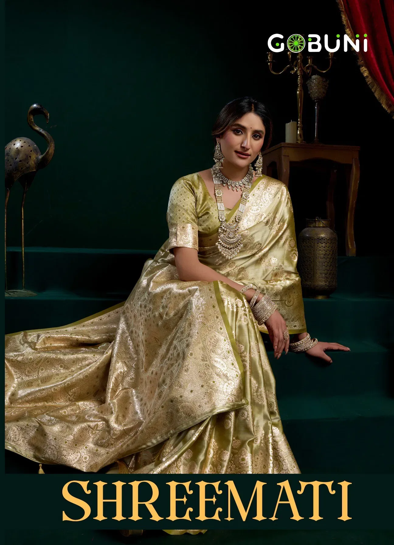 Gobuni Shreemati Satin Silk Fancy Pumpum Pallu Saree Collection Sarees