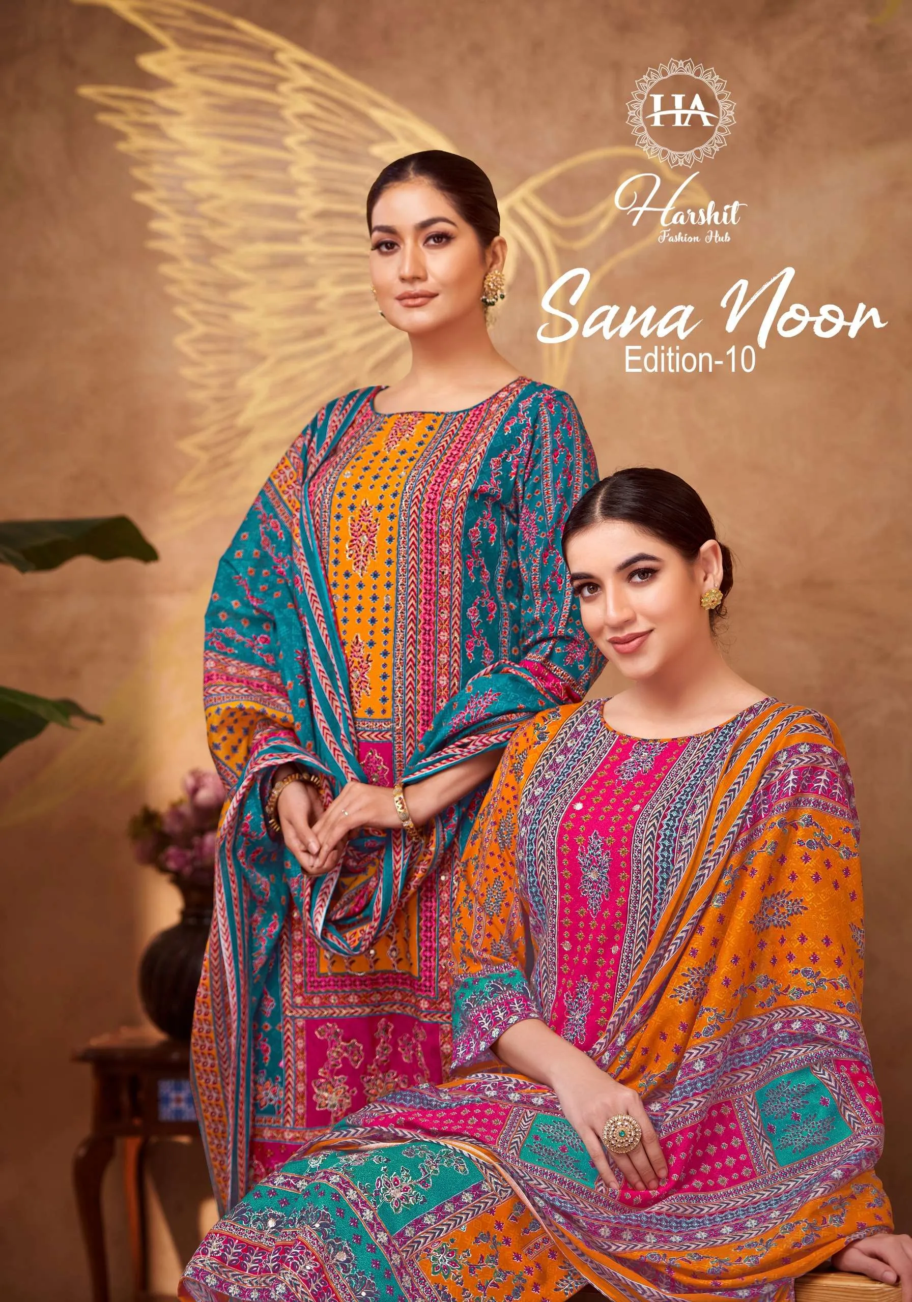 Harshit Fashion Hub Sana Noor Edition 10 Semi Stitched Suits