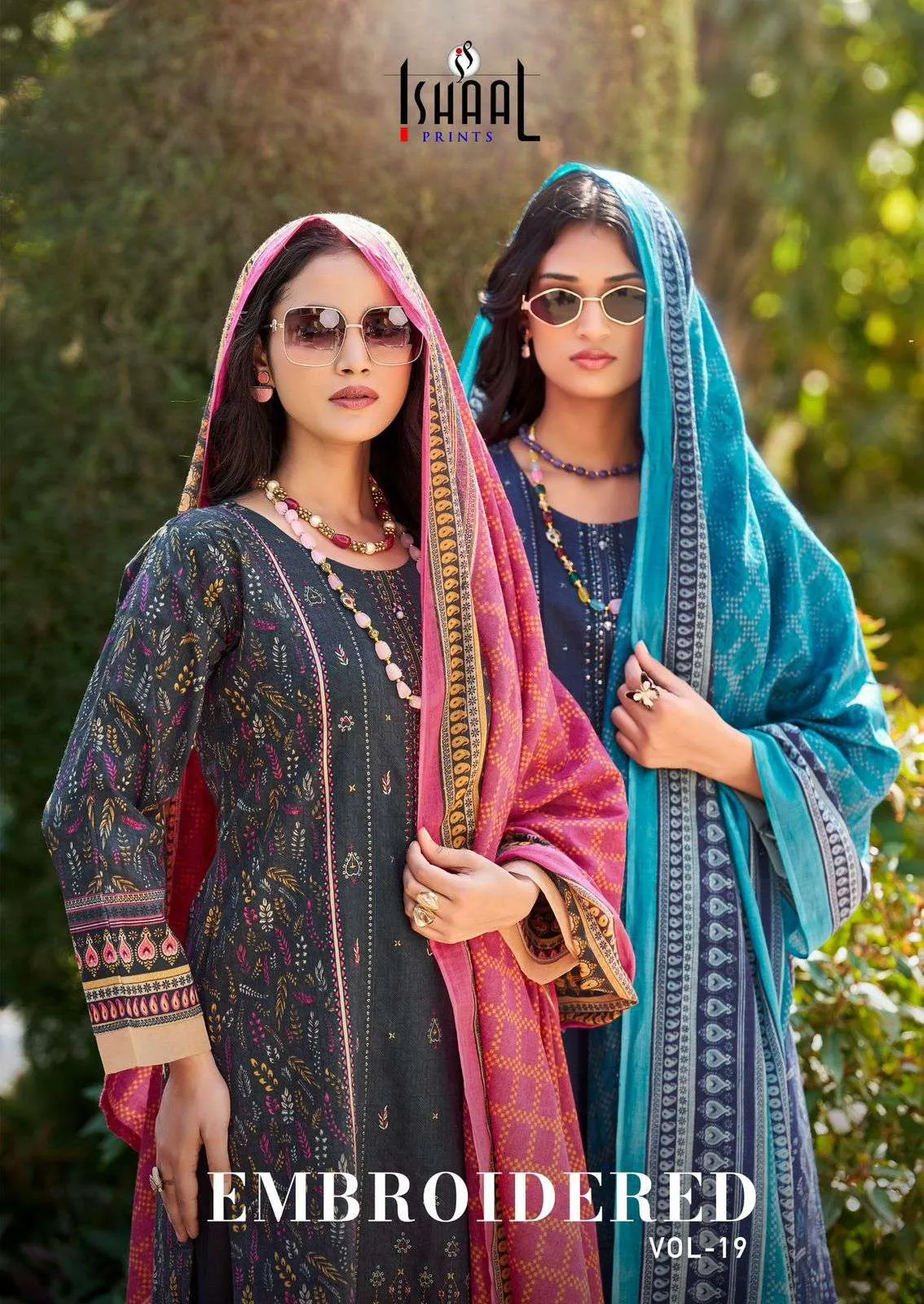 Ishaal Prints Embroidered Vol 19 Karachi Cotton Dress Materials