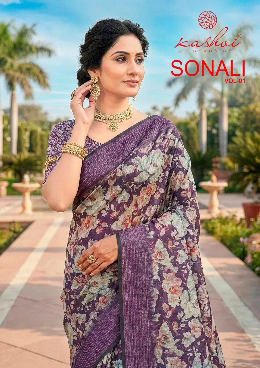 Kashvi Sonali Vol 1 Black Vichitra Casual Wear Saree Collection Sarees