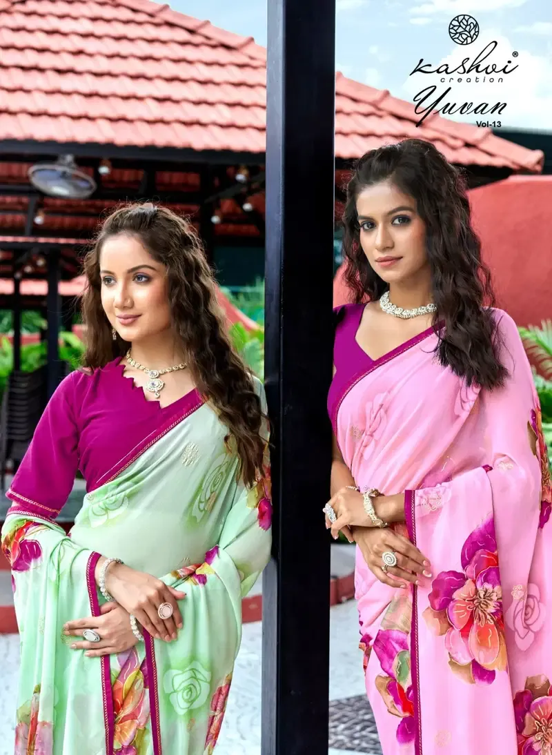Kashvi Yuvan Vol 13 Georgette Casual Wear Saree Collection Sarees