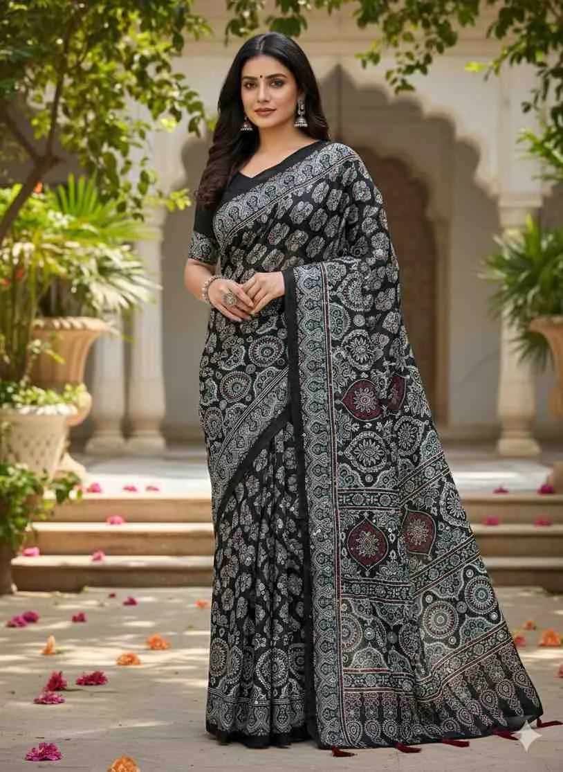 Kc 2087 Soft Crepe Silk Mirror Worked Beautiful Saree Collection Sarees