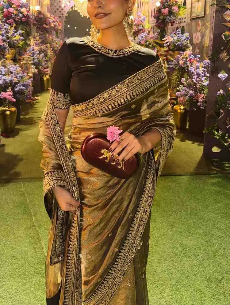 Kc 2092 Soft Twill Beautiful Sequence Embroidery Worked Designer Saree Collection Sarees