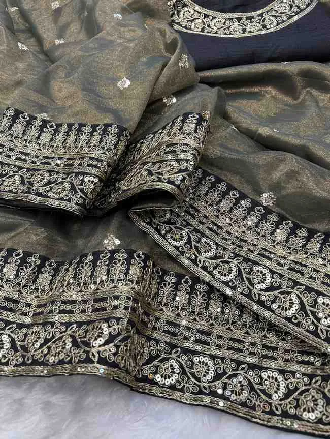 Kc 2092 Soft Twill Beautiful Sequence Embroidery Worked Designer Saree Collection Sarees