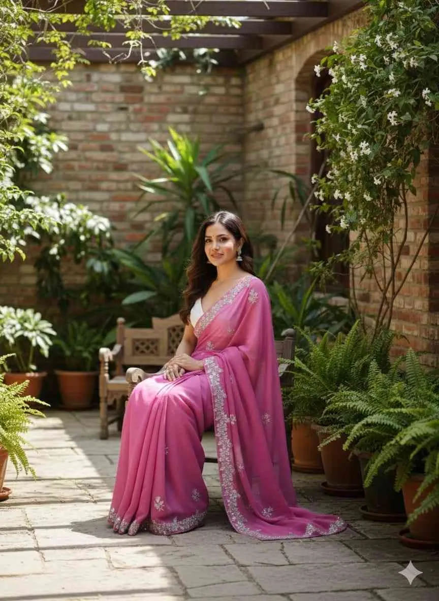 Kc 881 Pixel Crush with Cutdana Worked Party Wear Saree Collection Sarees