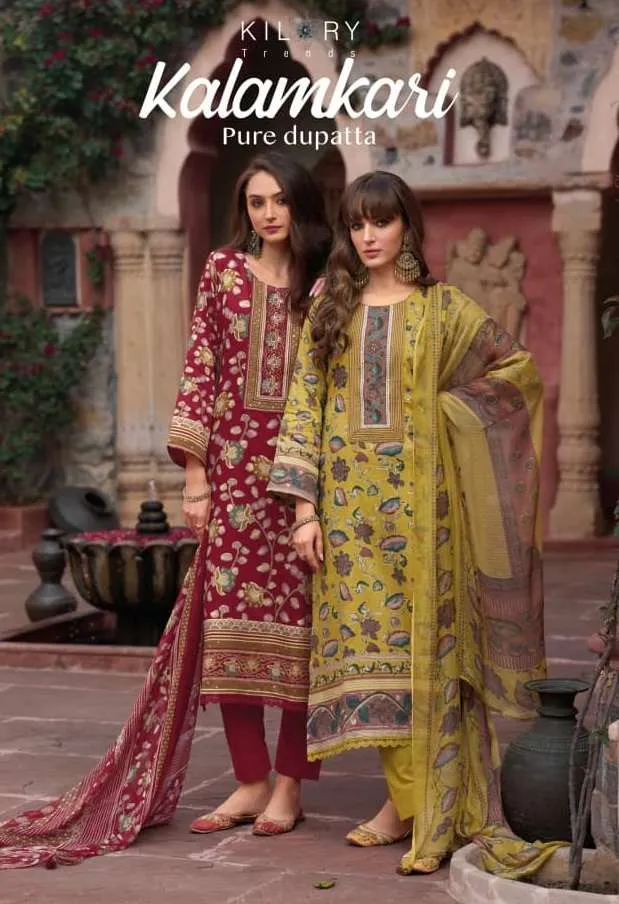 Kilory Trendz Kalamkari Semi Stitched Suits