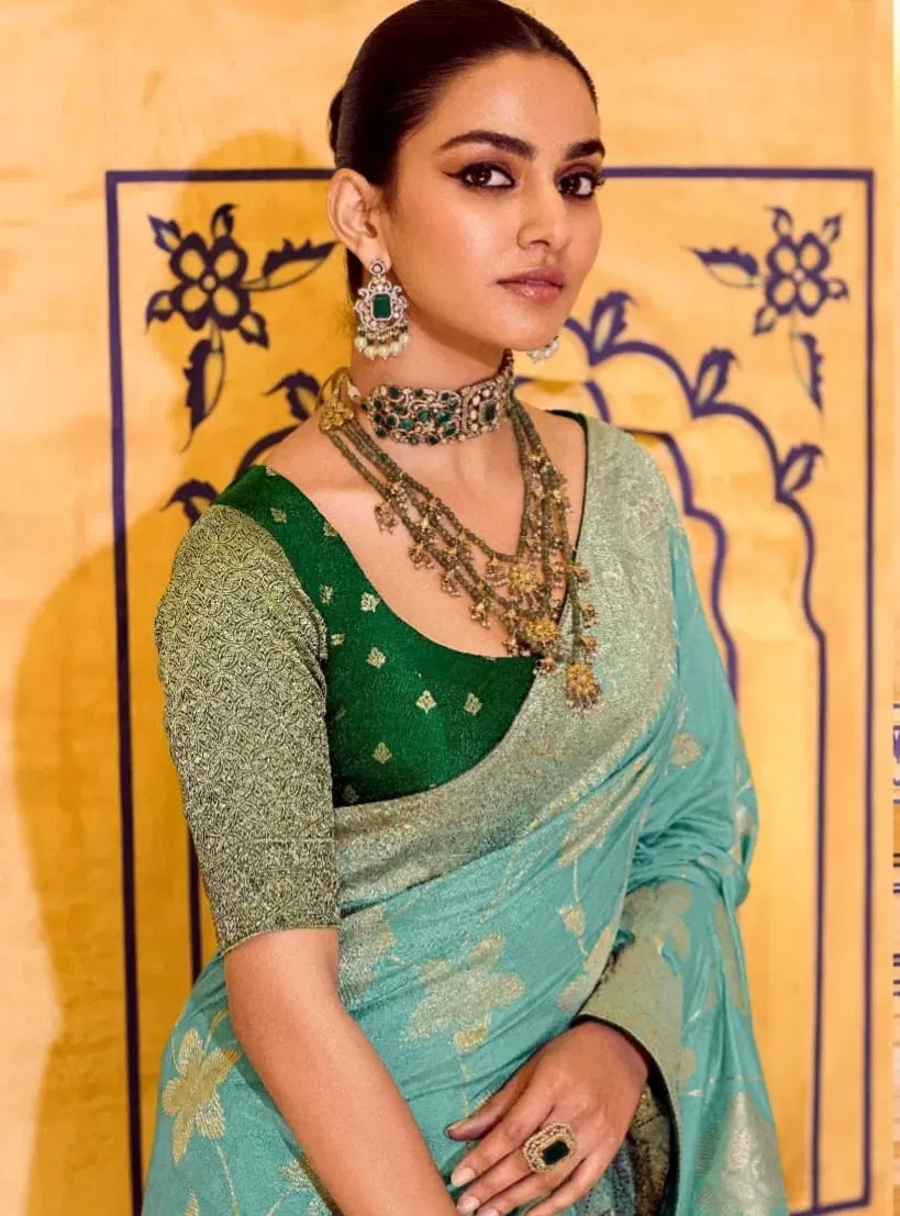 Kimora Rajmahal Banarasi Silk Border Work Festival Wear Saree Collection Sarees