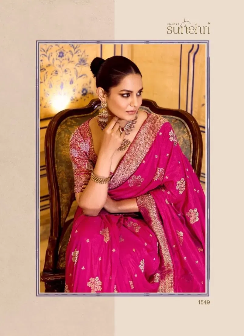 Kimora Rajmahal Banarasi Silk Border Work Festival Wear Saree Collection Sarees