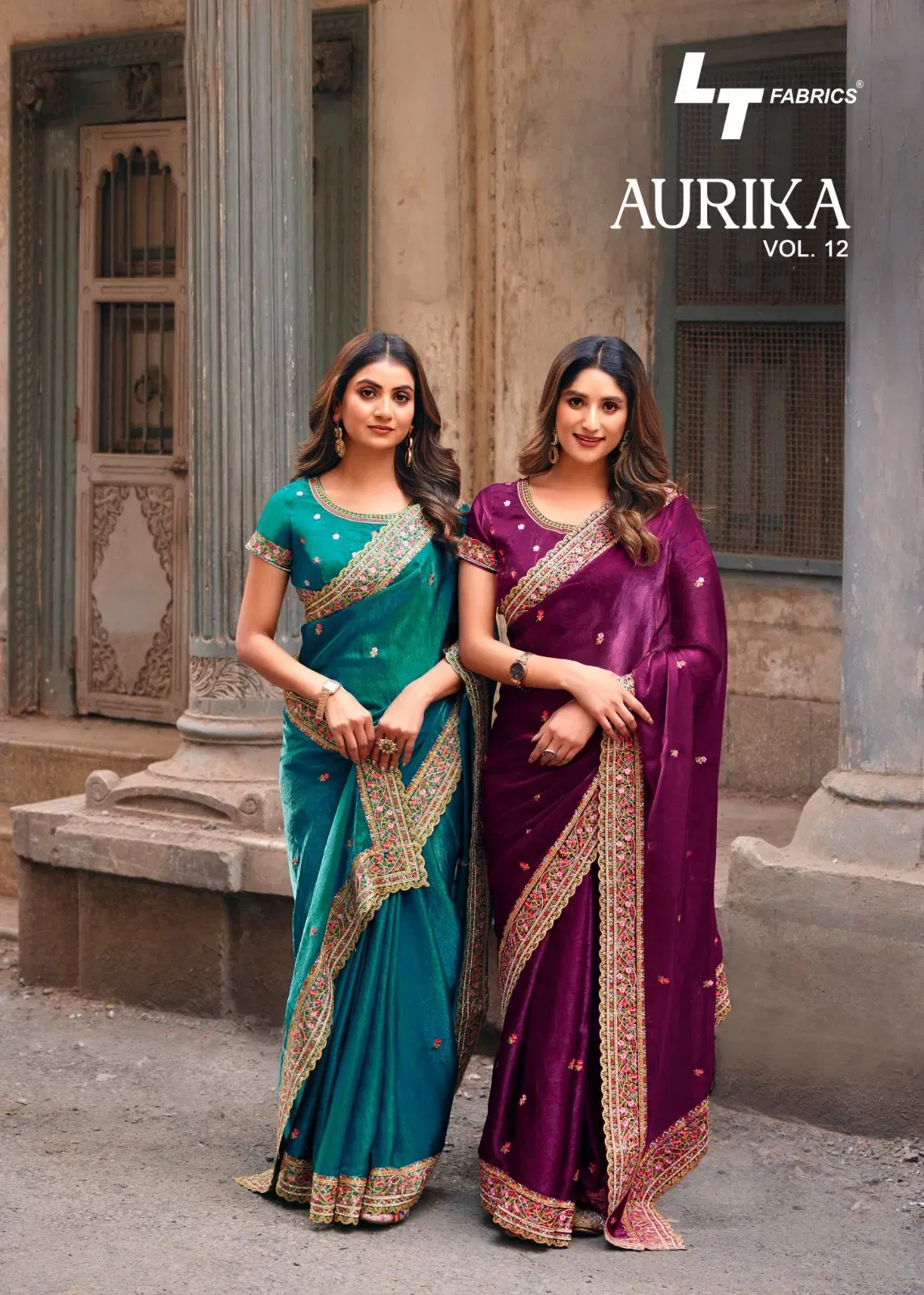 Lt Aurika Vol 12 Silk with Embroidery Work Party Wear Saree Collection Sarees