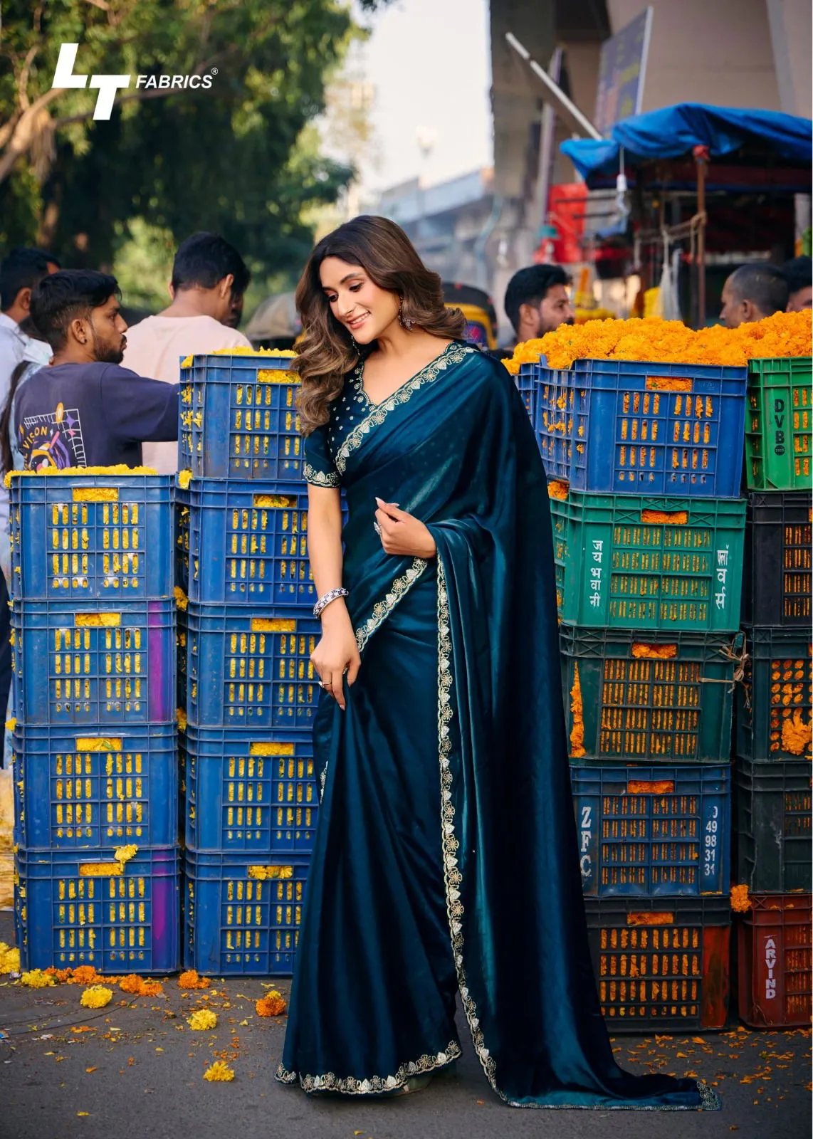 Lt Aurika Vol 5 Malai Silk with Embroidery Work Saree Collection Sarees