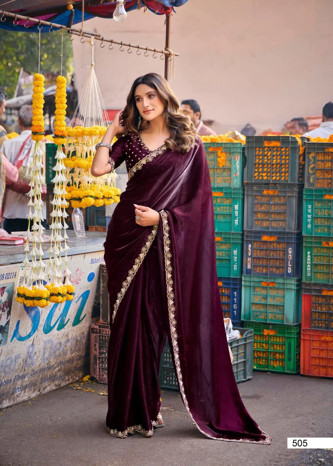 Lt Aurika Vol 5 Malai Silk with Embroidery Work Saree Collection Sarees