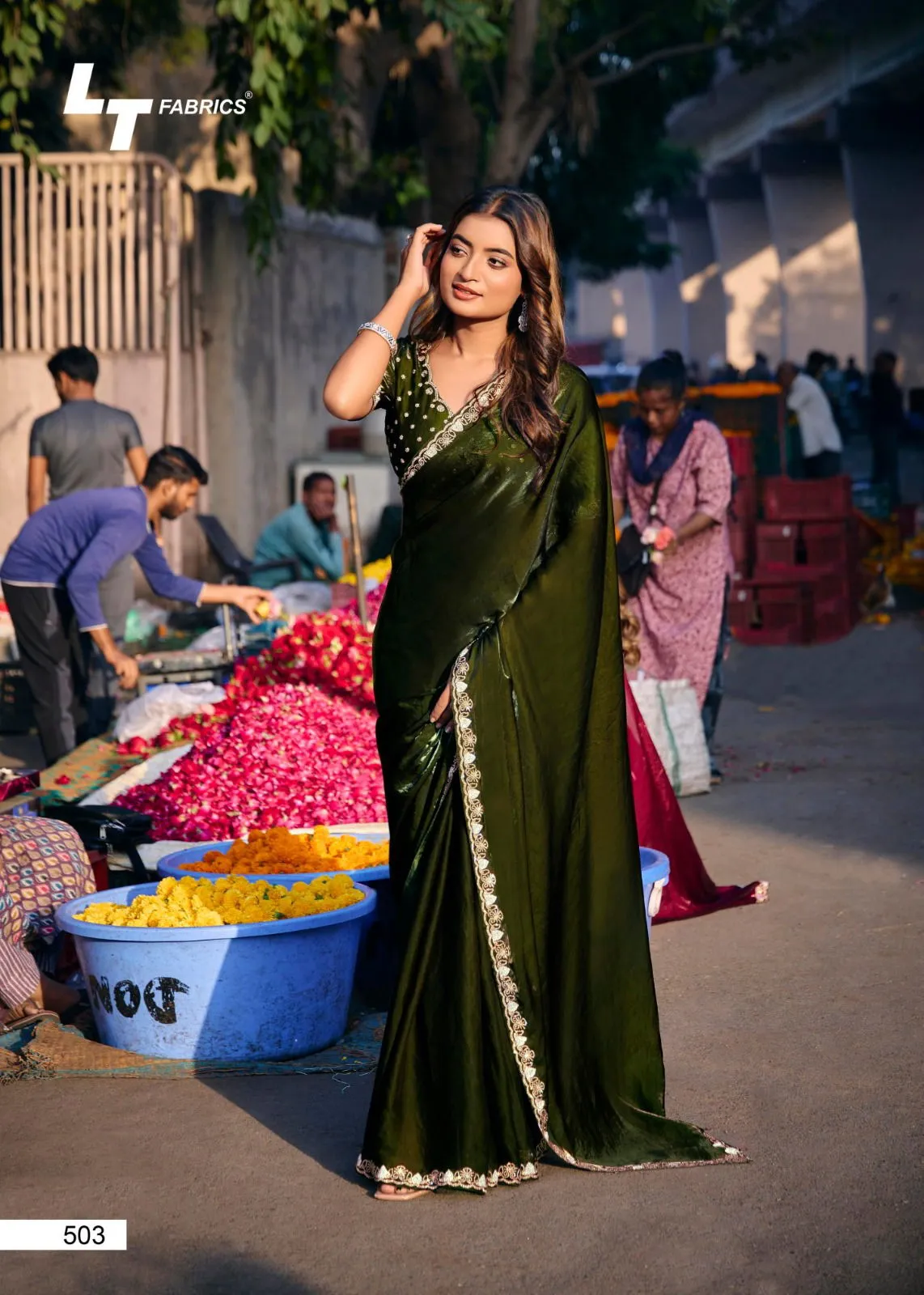 Lt Aurika Vol 5 Malai Silk with Embroidery Work Saree Collection Sarees