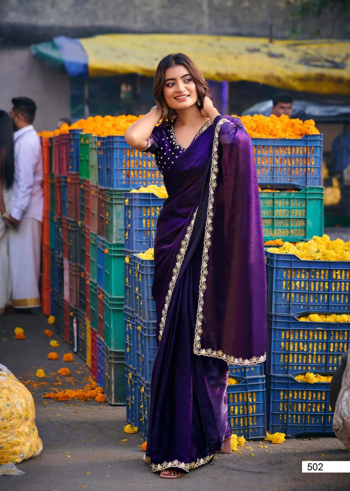 Lt Aurika Vol 5 Malai Silk with Embroidery Work Saree Collection Sarees